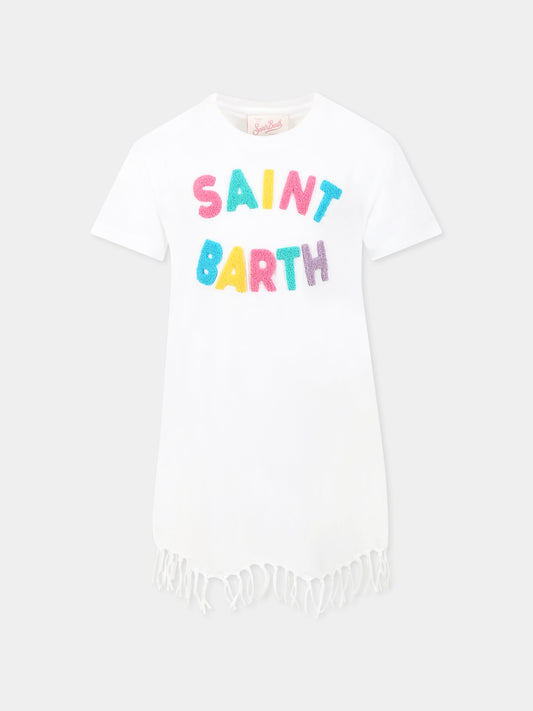 Vestito bianco per bambina con logo,Mc2 Saint Barth,ABY0001 04549H