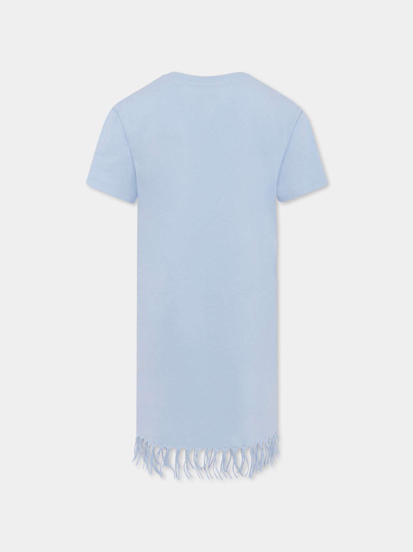 Vestito celeste per bambina con fragole,Mc2 Saint Barth,ABY0001 04521H