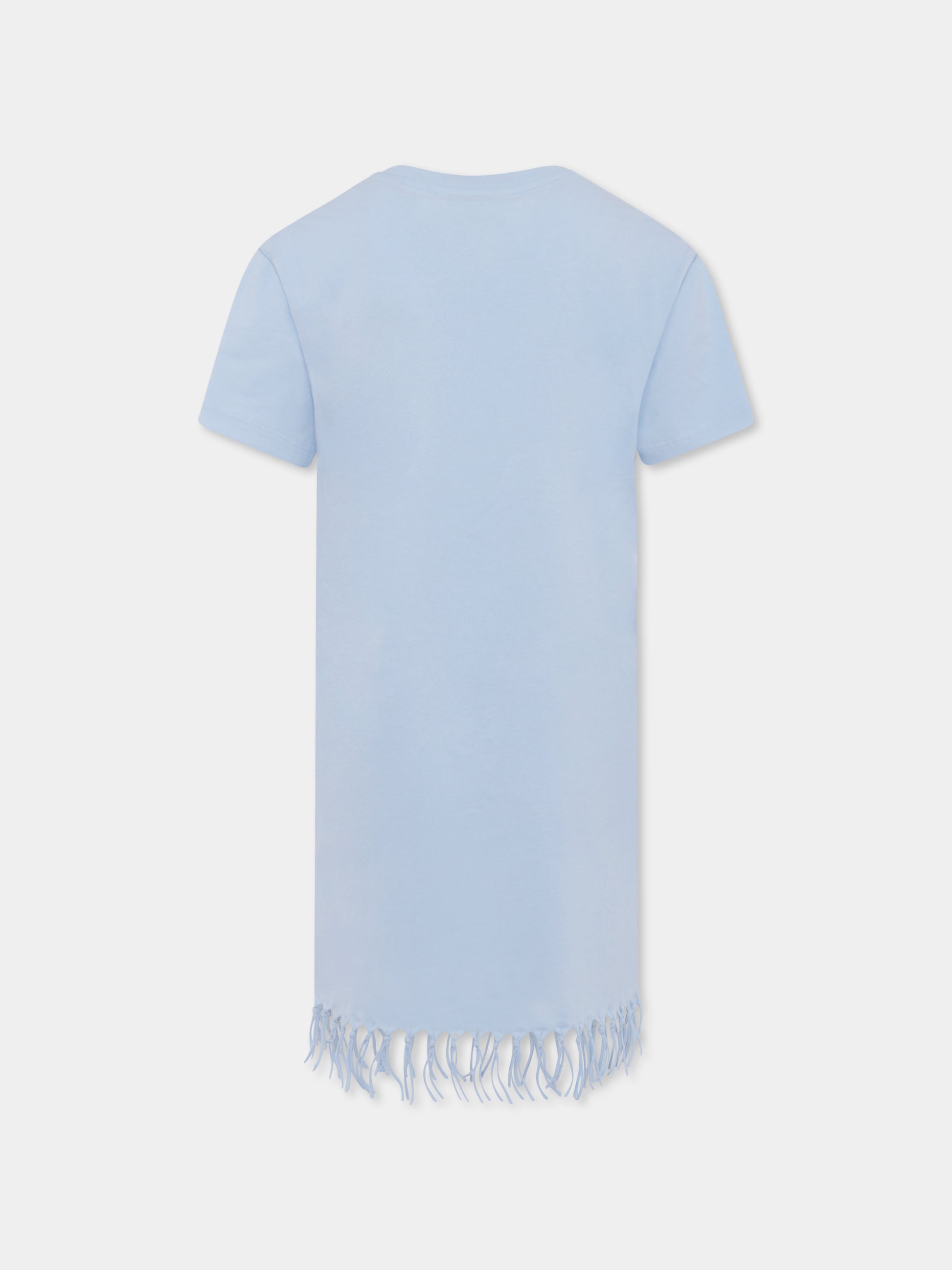 Vestito celeste per bambina con fragole,Mc2 Saint Barth,ABY0001 04521H