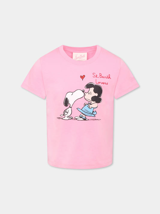 Pink t-shirt for girl with Snoopy