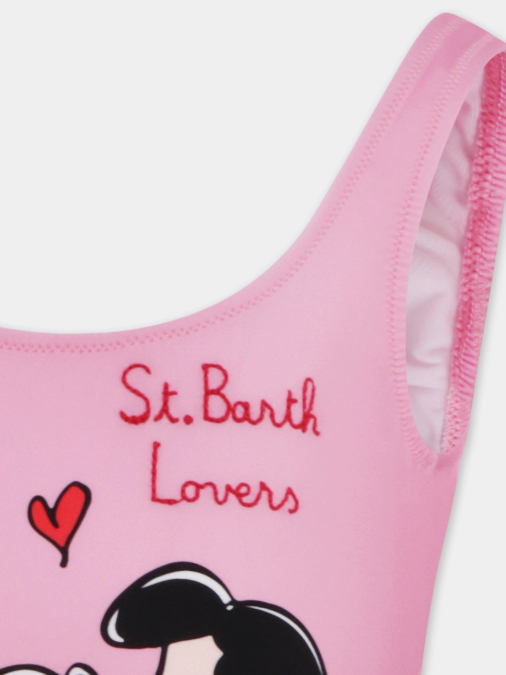 Costume intero rosa per bambina con Snoopy,Mc2 Saint Barth,TNA0001 03454H