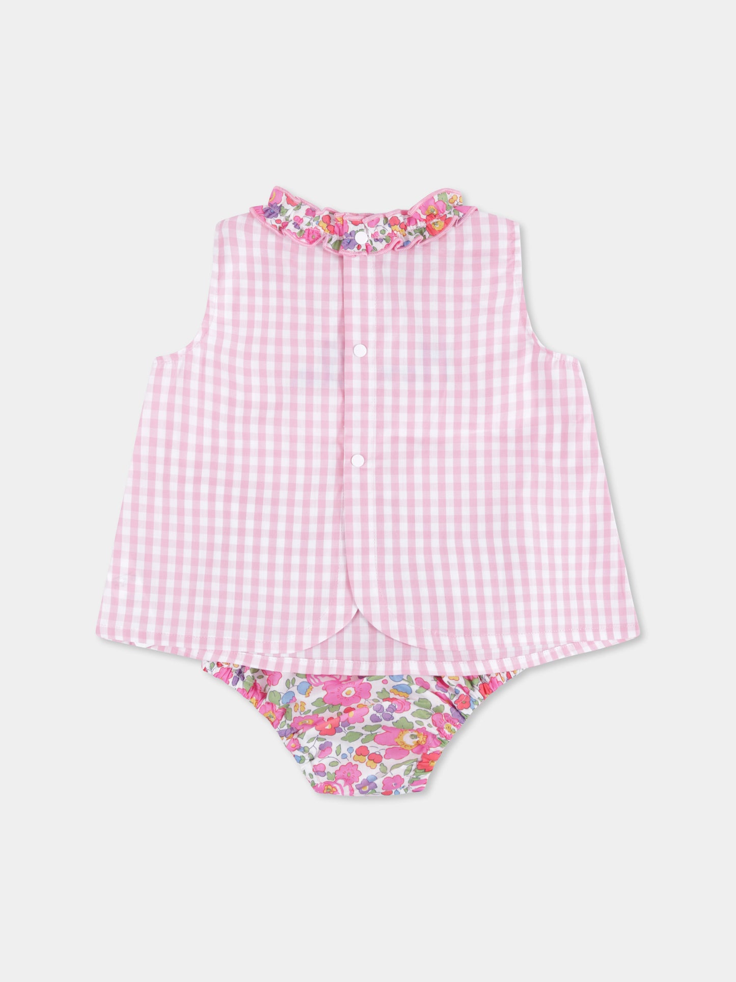 Pink suit for baby girl with writing