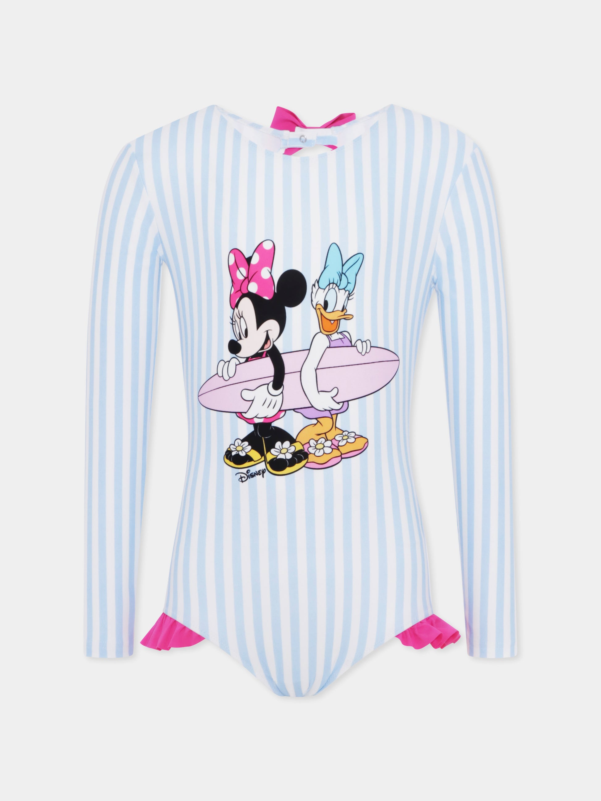 Costume intero celeste per bambina con Minnie e Paperina,Mc2 Saint Barth,CRES0001 04904H