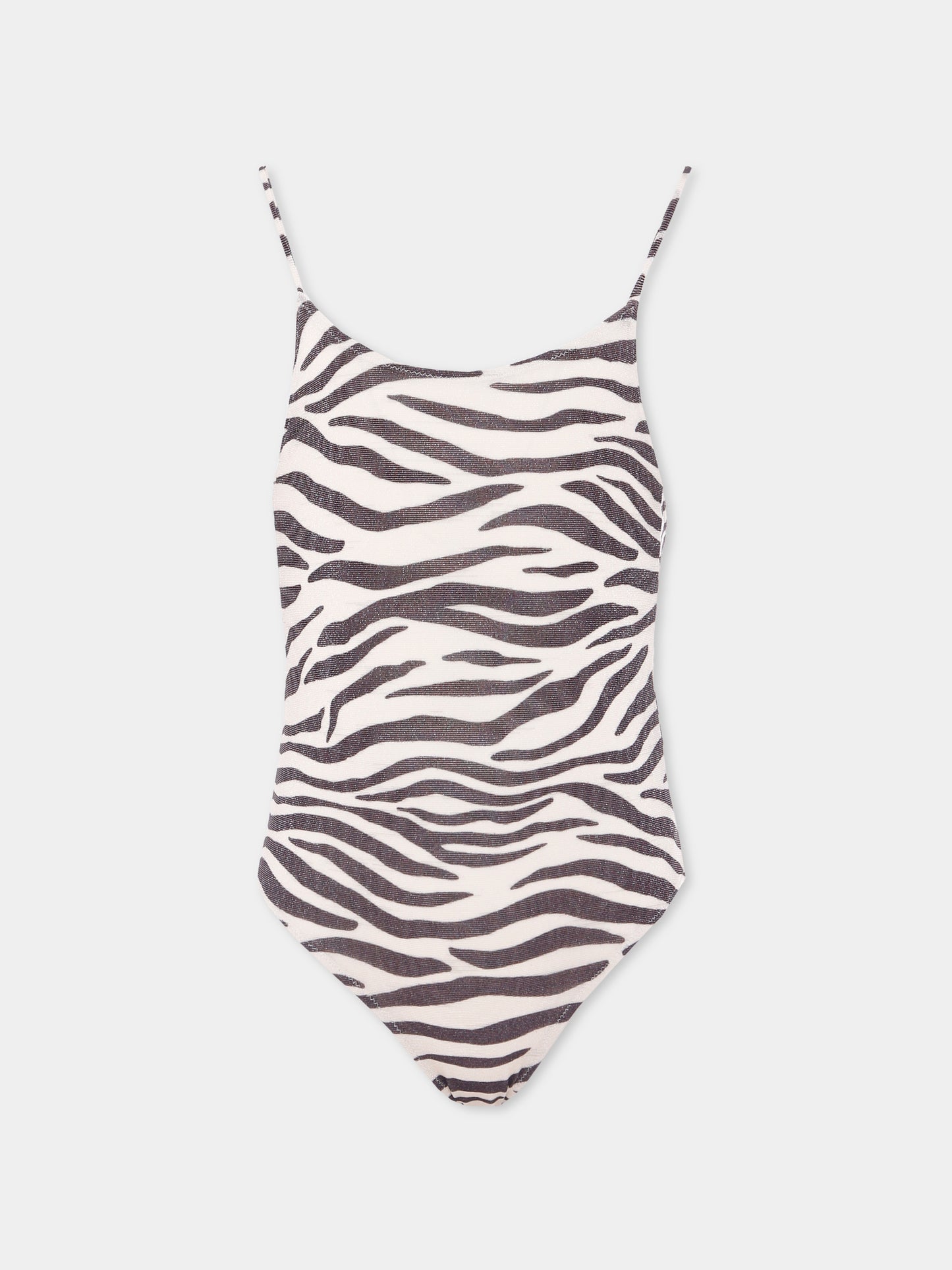 Costume intero beige per bambina con stampa zebrata,Mc2 Saint Barth,CEC0005 01444H