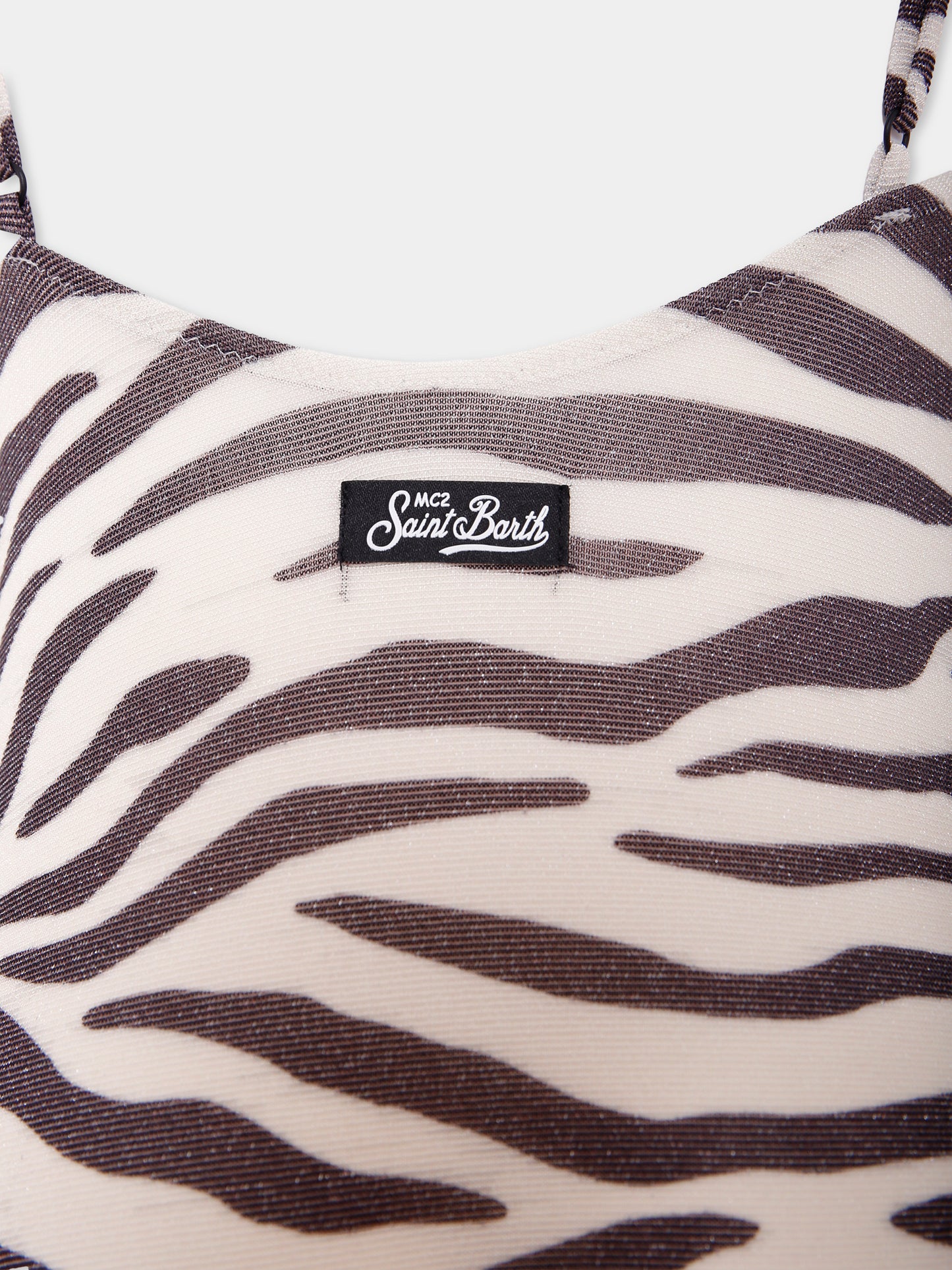 Costume intero beige per bambina con stampa zebrata,Mc2 Saint Barth,CEC0005 01444H