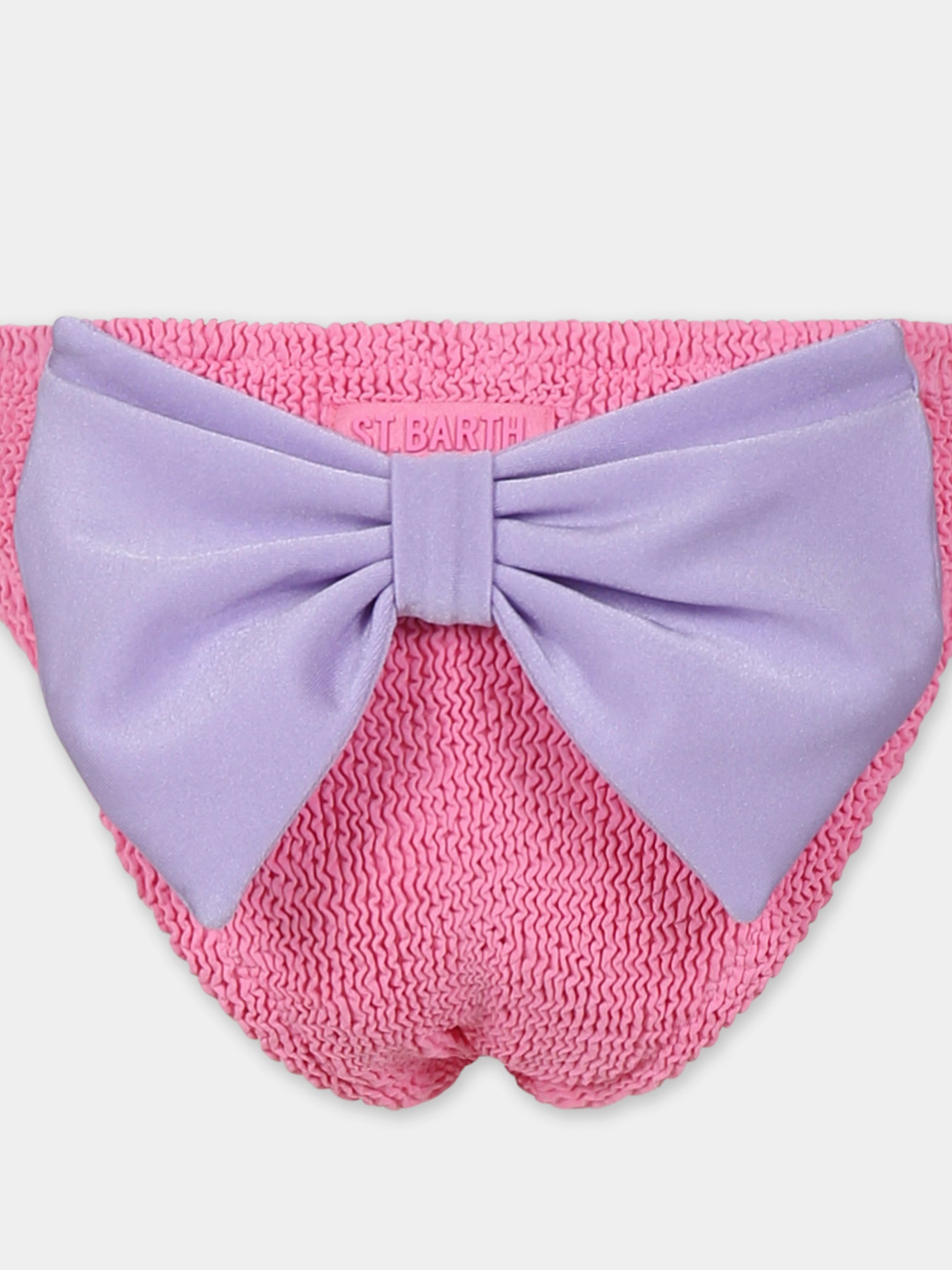 Slip mare rosa per bambina con fiocco,Mc2 Saint Barth,MAD0002 00296H