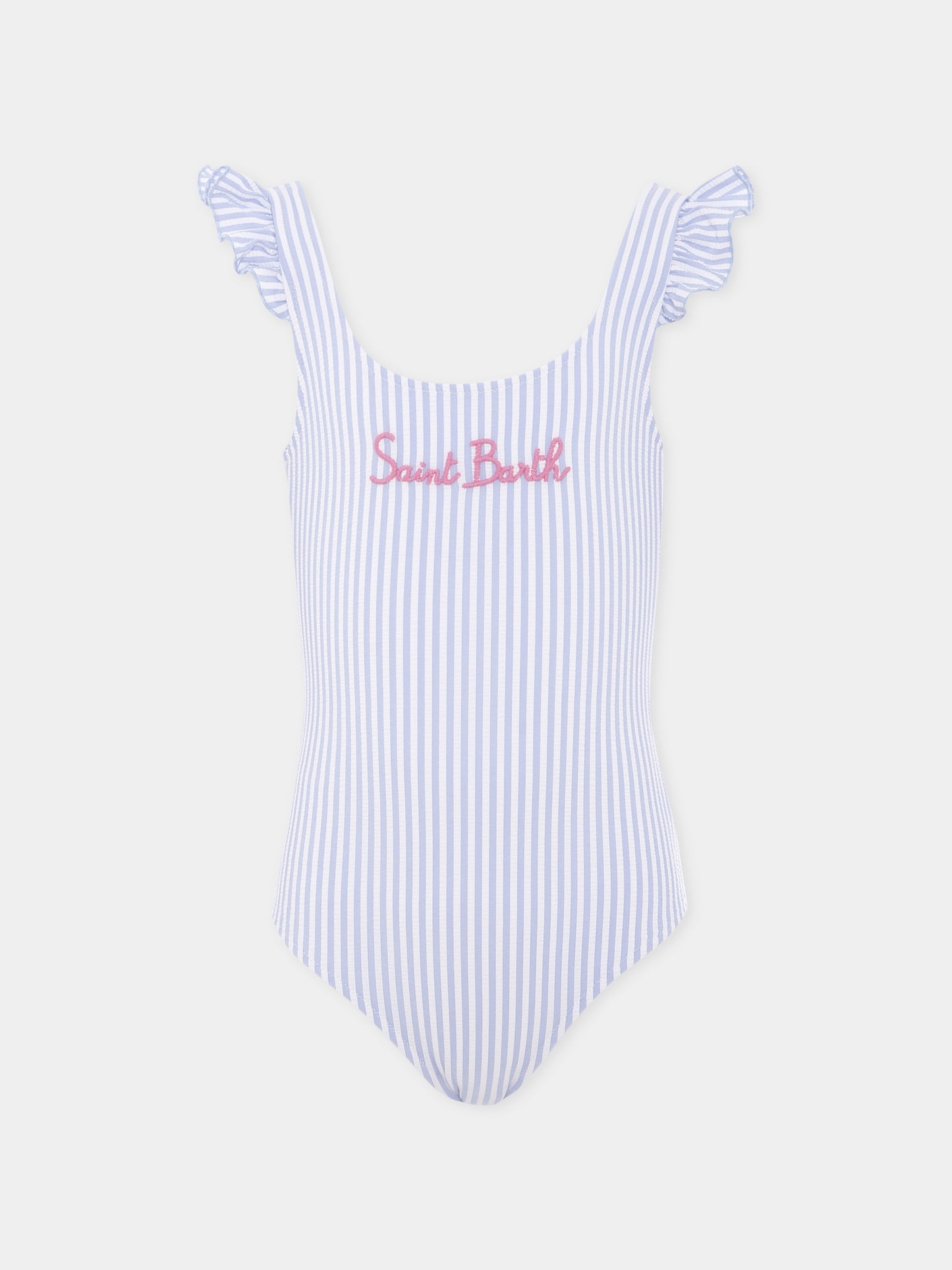 Costume intero celeste per bambina con logo,Mc2 Saint Barth,TILD0001 04264H