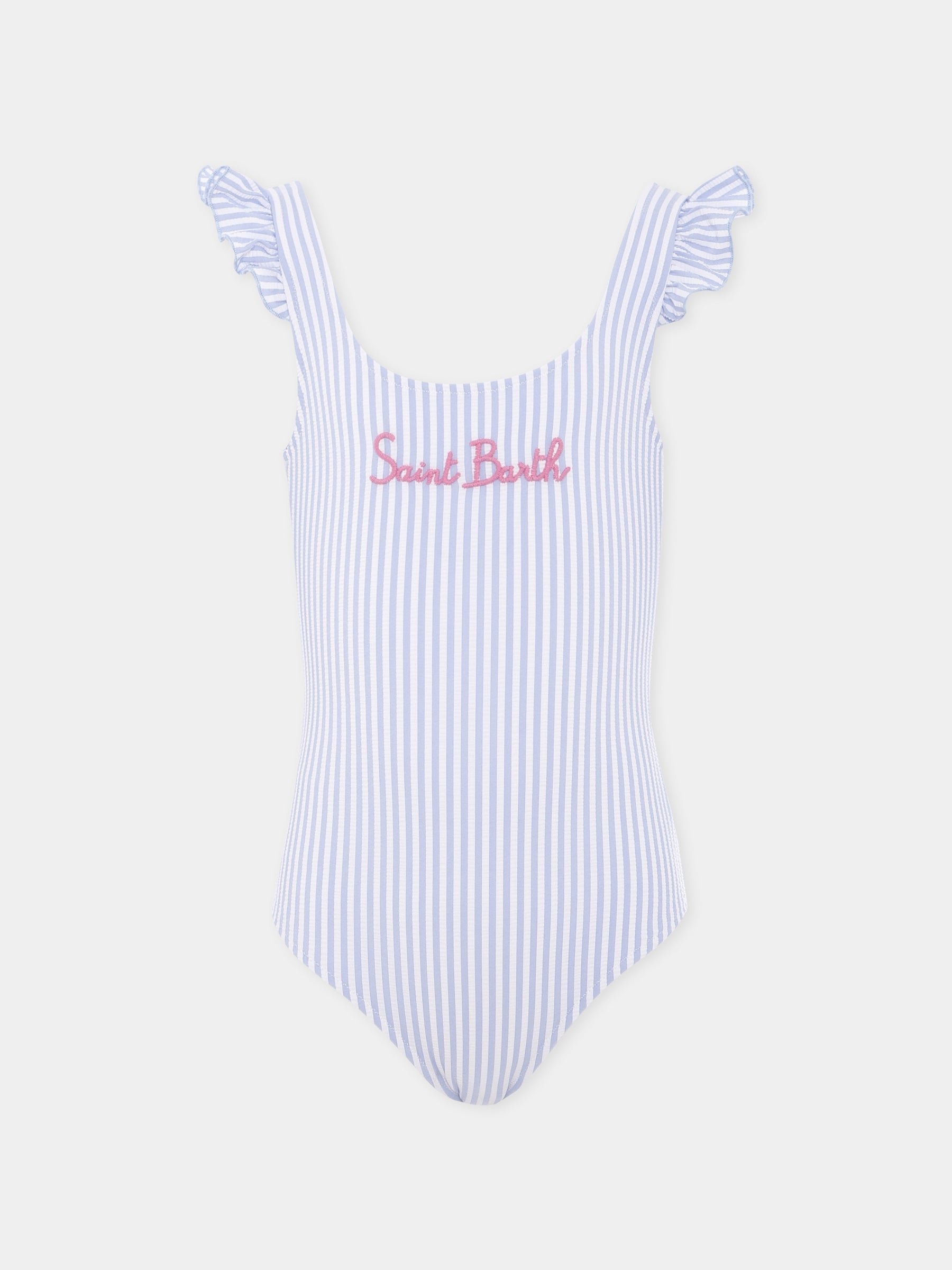 Costume intero celeste per bambina con logo,Mc2 Saint Barth,TILD0001 04264H