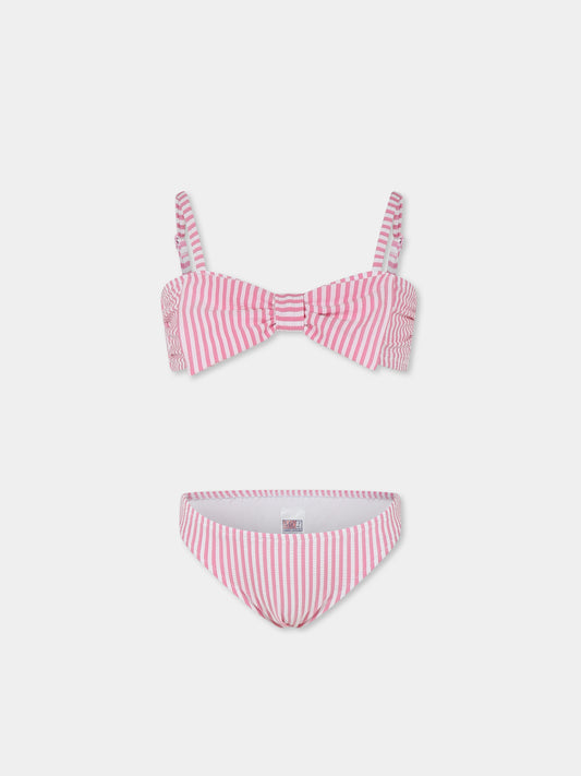 Pink bikini for girl with bow