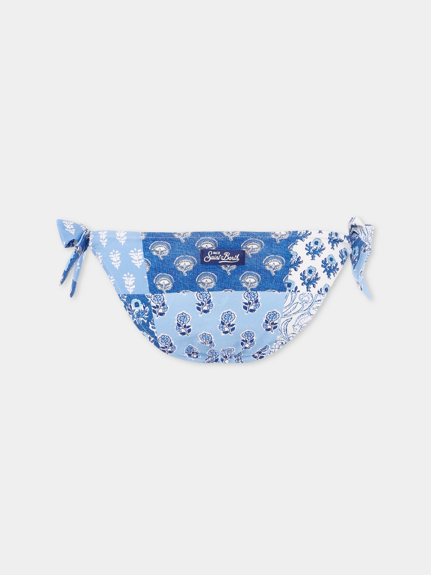 Slip mare celeste per bambina con stampa floreale,Mc2 Saint Barth,ZIP0001 01021H