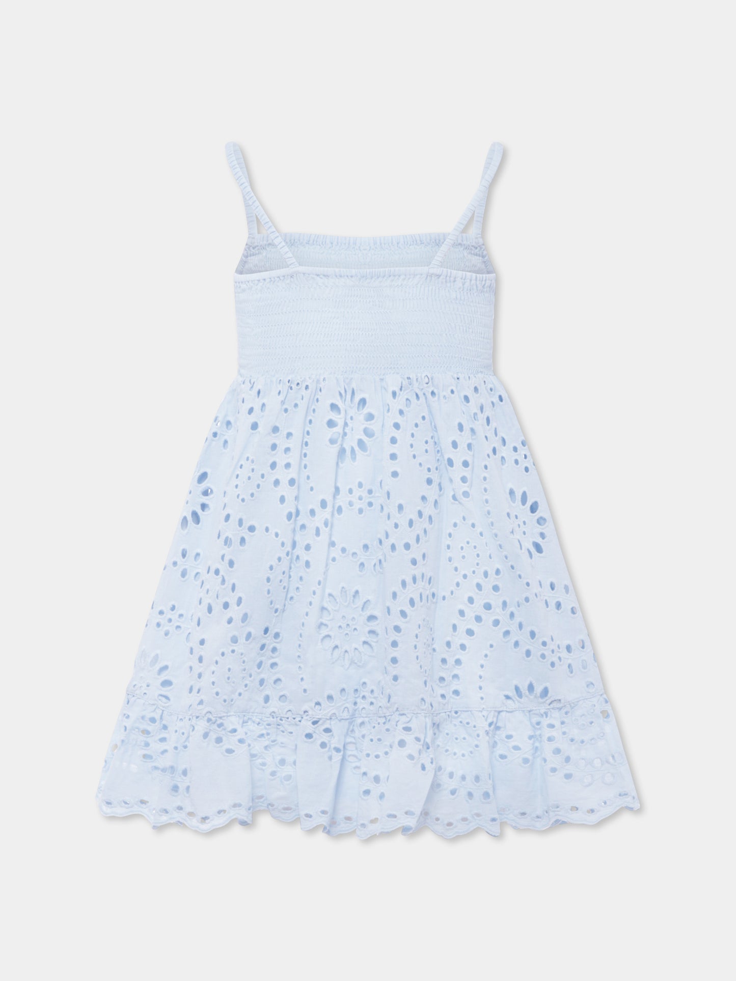 Vestito celeste per bambina con fiori,Mc2 Saint Barth,MKI0001 04076H