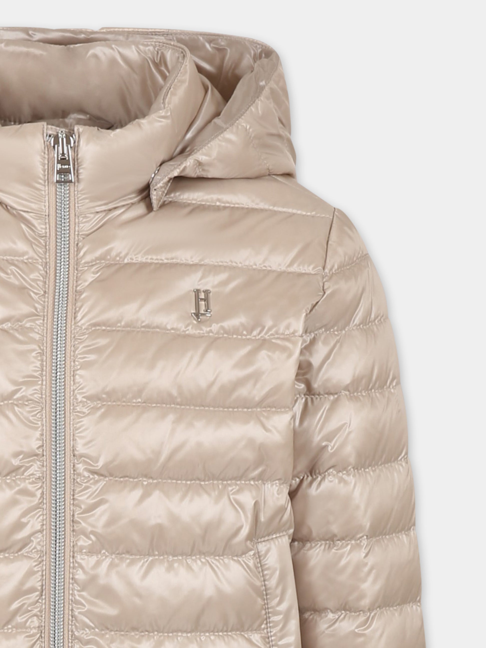 Piumino beige per bambini con logo,Herno Kids,PI000031X 12017Z 1985