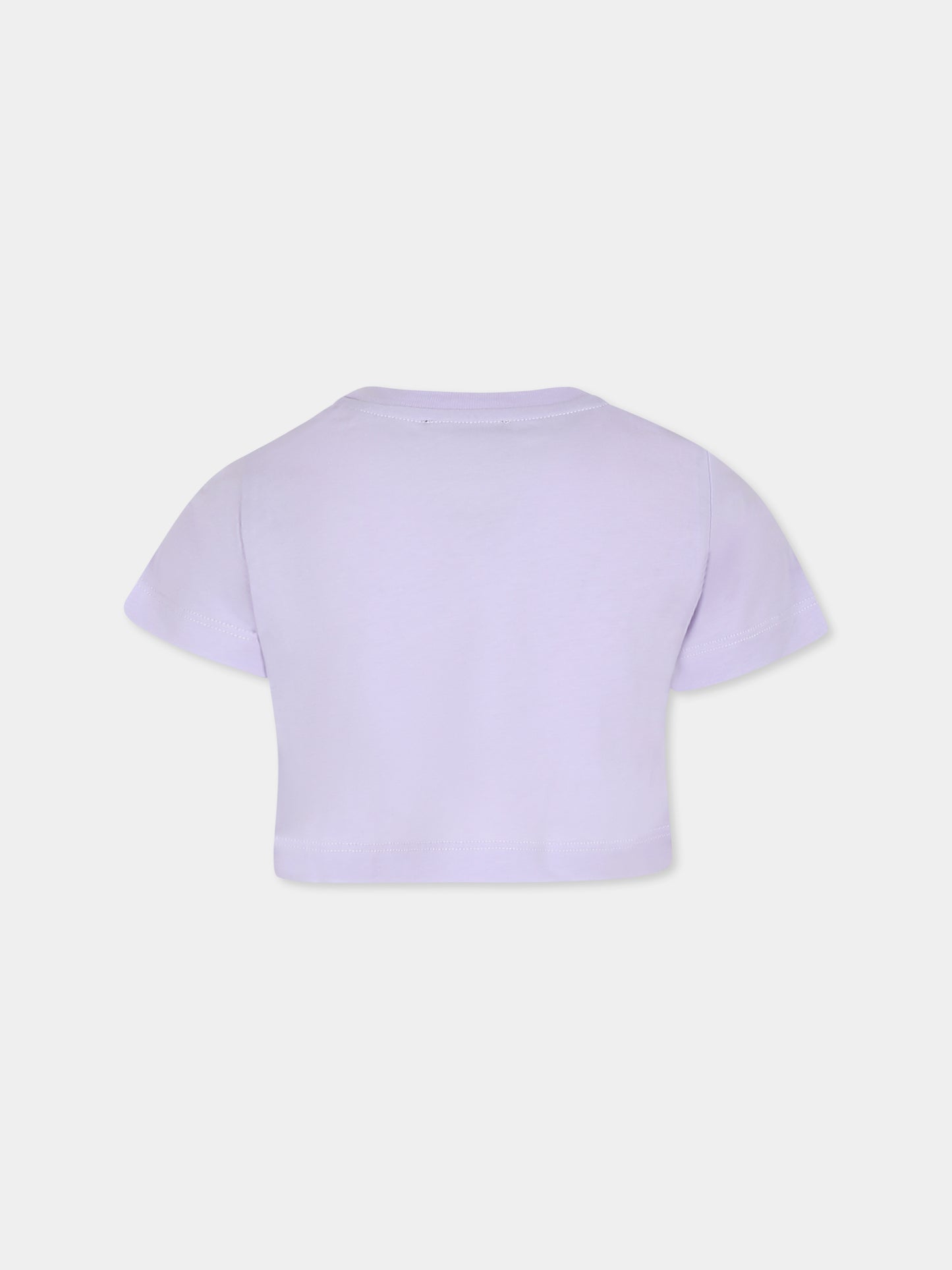 Purple crop t-shirt for girl with logo