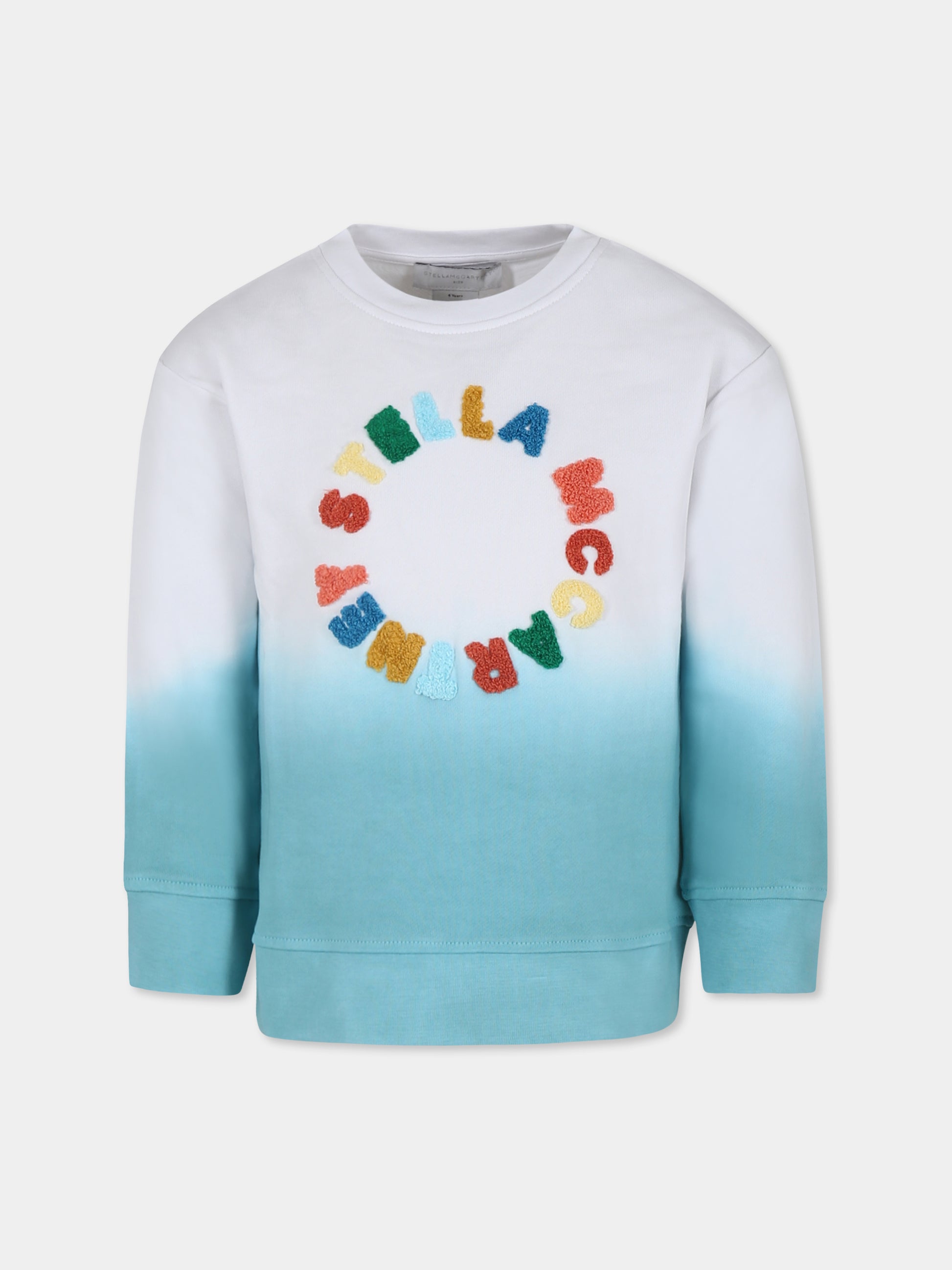 Felpa bianca per bambino con logo,Stella Mccartney Kids,TU4P90 Z0499 999