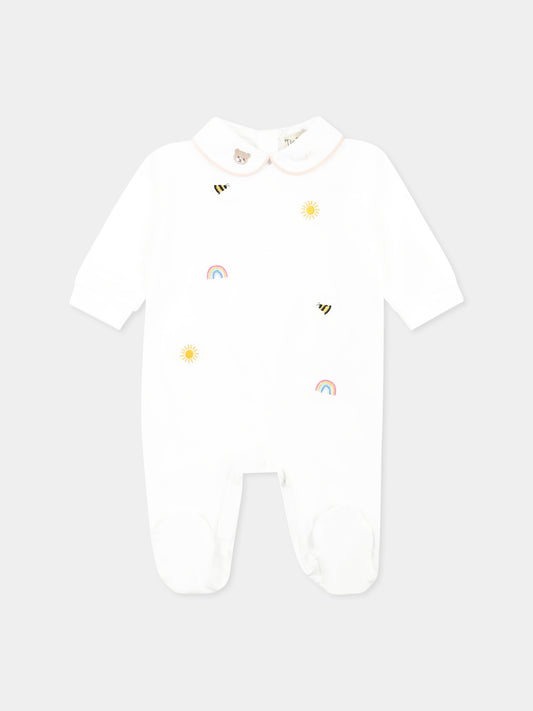 White babygrow for babykids with bees