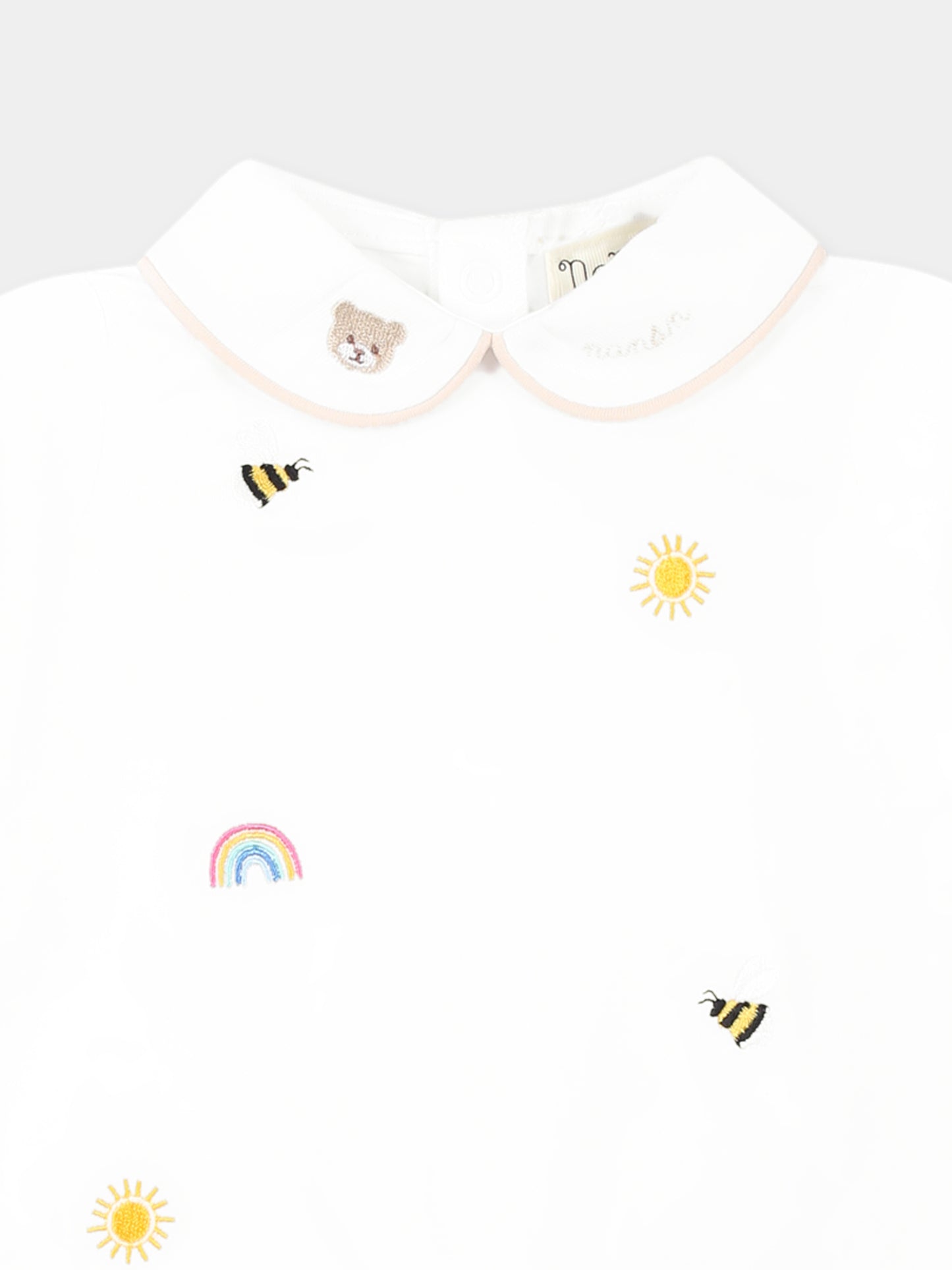 White babygrow for babykids with bees