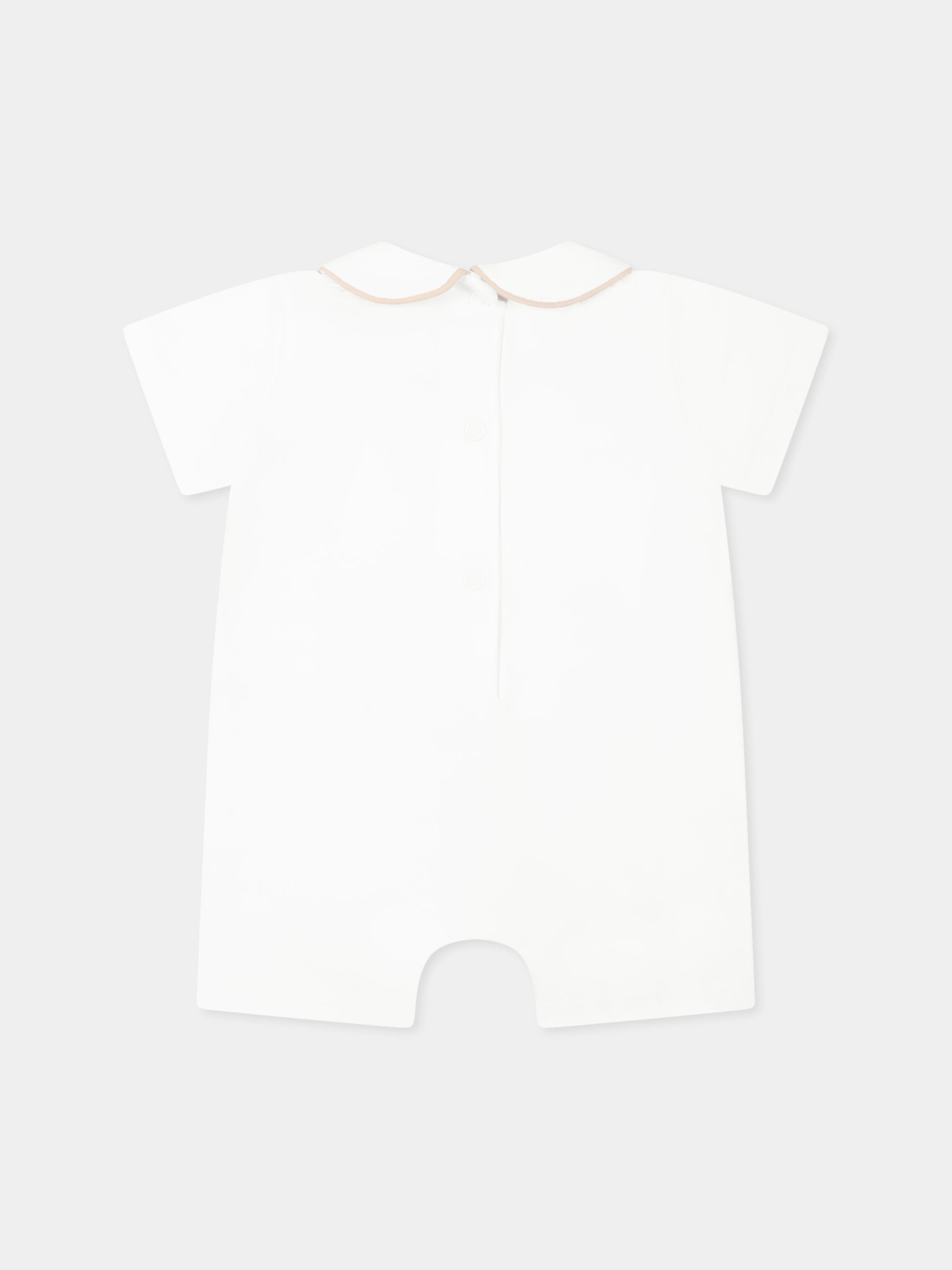 Pagliaccetto bianco per neonati con api e logo,Nanán,E25011B