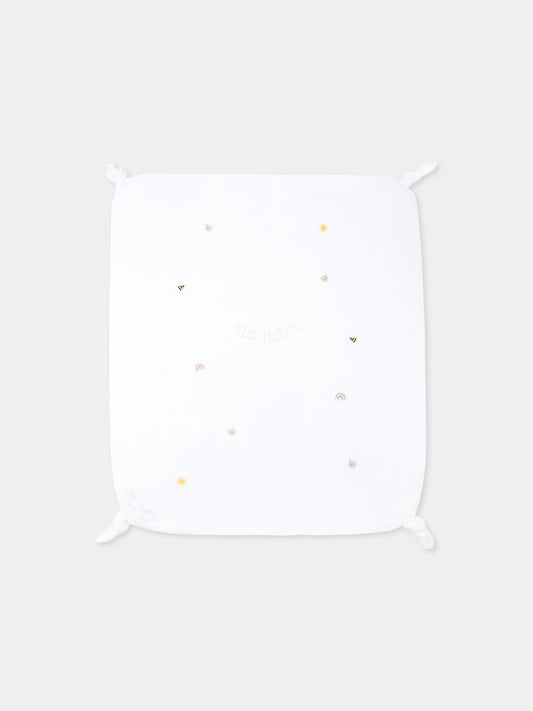 Coperta bianca per neonati con api e arcobaleno,Nanán,E25016B