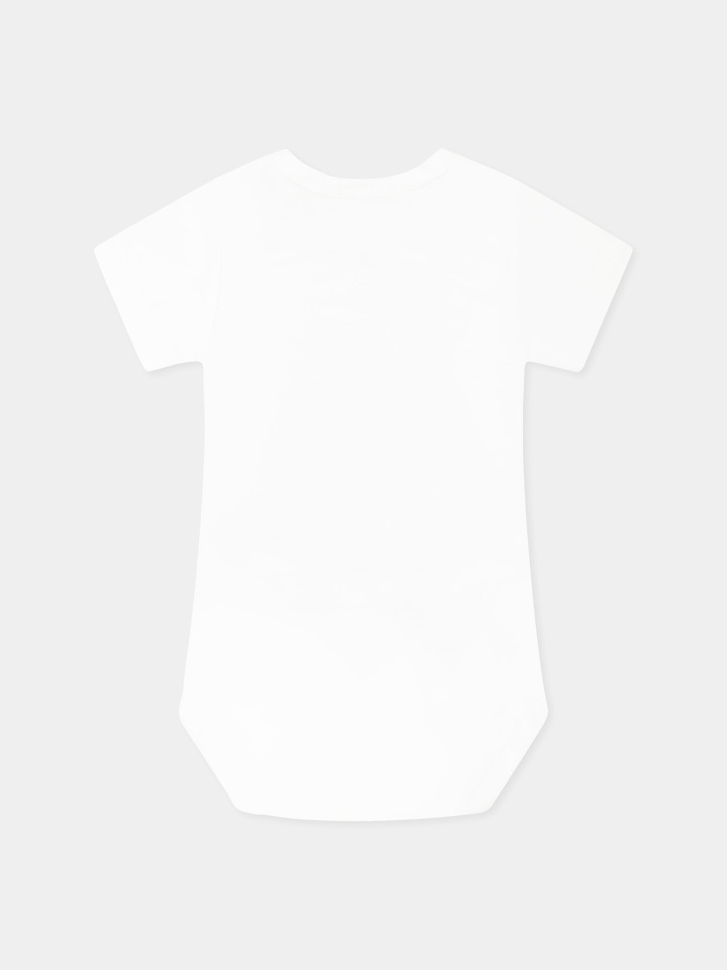 White bodysuit for baby boy with bear