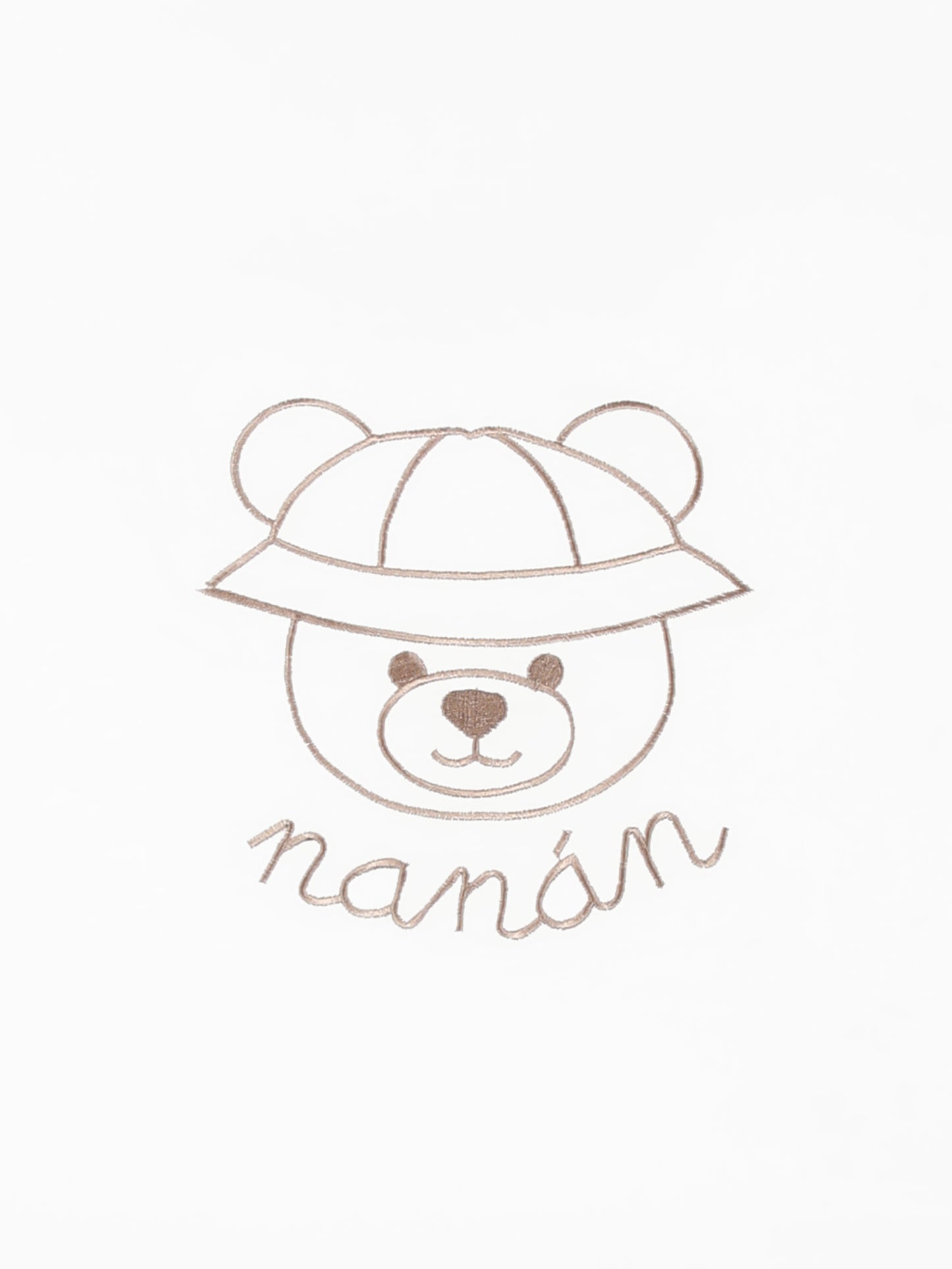 White blanket for baby boy with bear