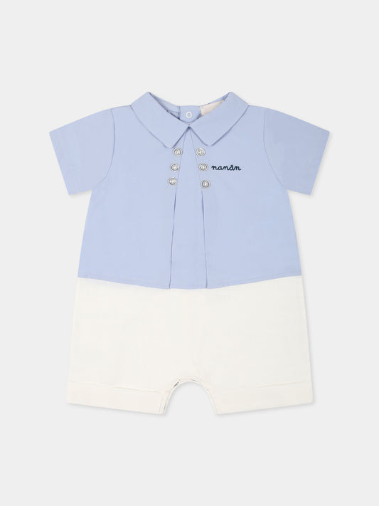 Pagliaccetto celeste per neonato con logo,Nanán,E25137A