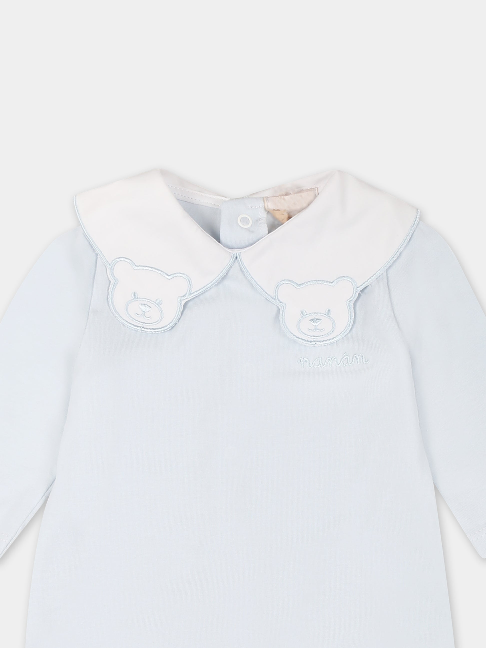 Tutina celeste per neonato con orsetti e logo,Nanán,E25576A