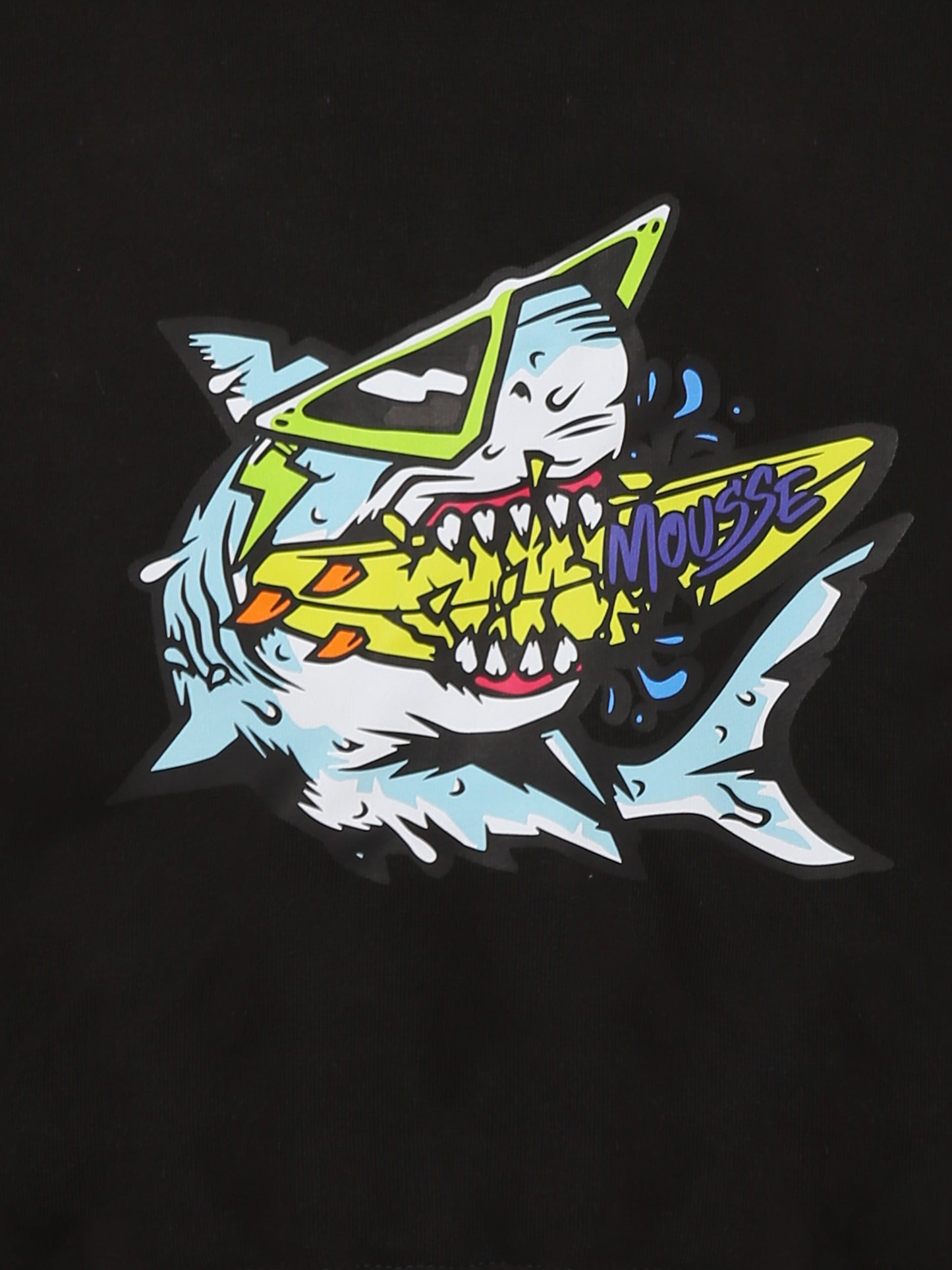 Felpa nera per bambino con squalo,Mousse Kids,SKHB382B