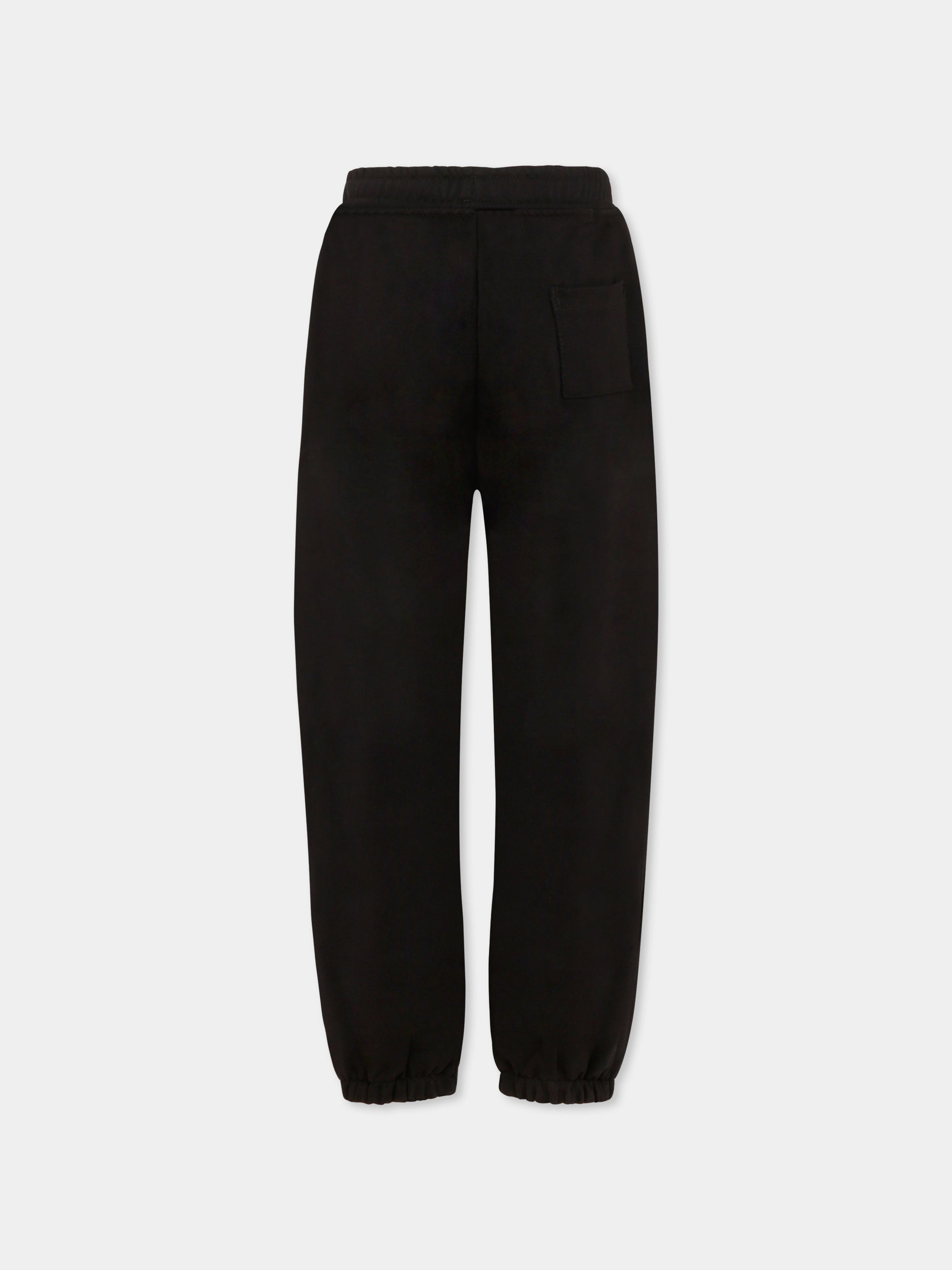 Pantaloni neri per bambino con logo,Mousse Kids,SKPC382B