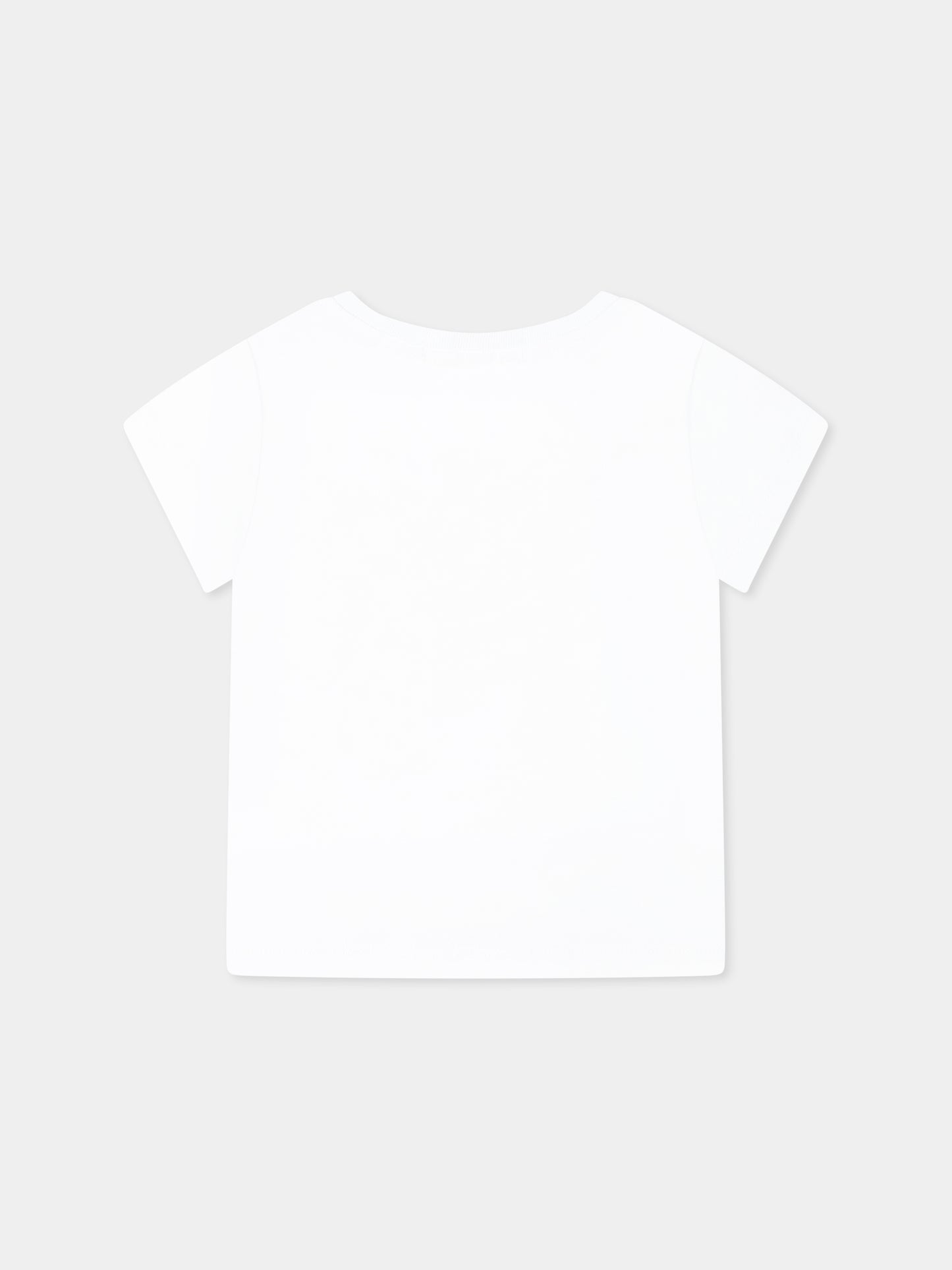 T-shirt bianca per neonato con scimmia e mostri maori,Mousse Kids,SKNTS383W