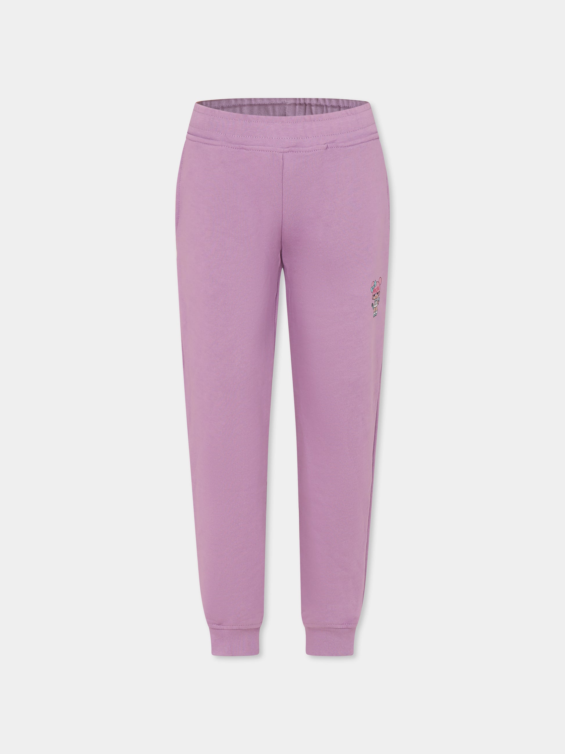 Pantaloni viola per bambina con bambola,Mousse Kids,SKPF374L