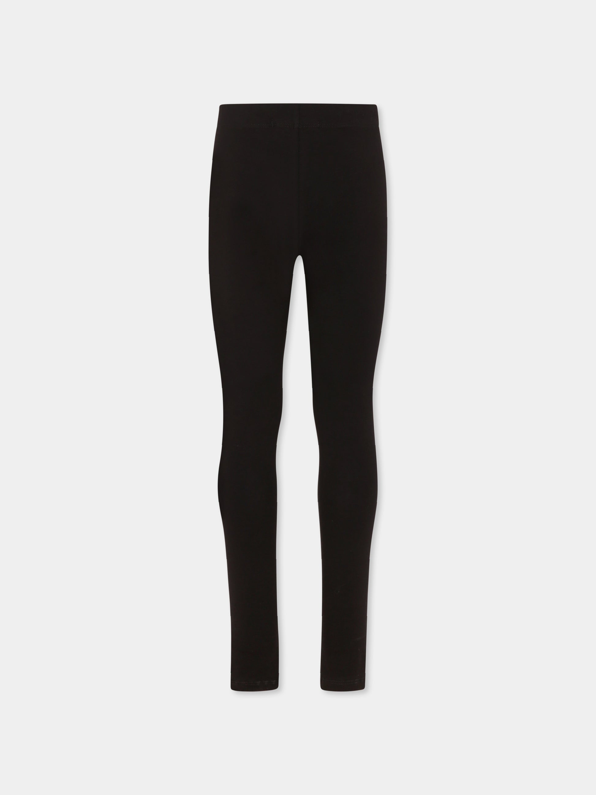 Legging neri per bambina con logo,Mousse Kids,SKLGB