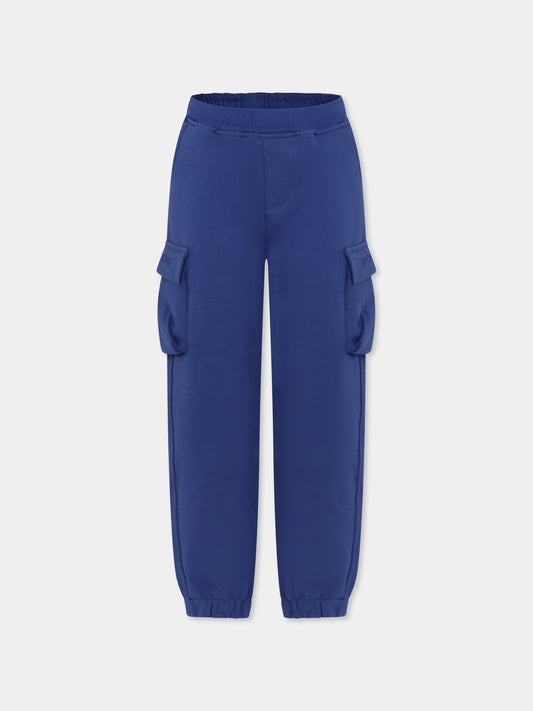 Pantaloni blu per bambino con logo,Mousse Kids,SKPCROL