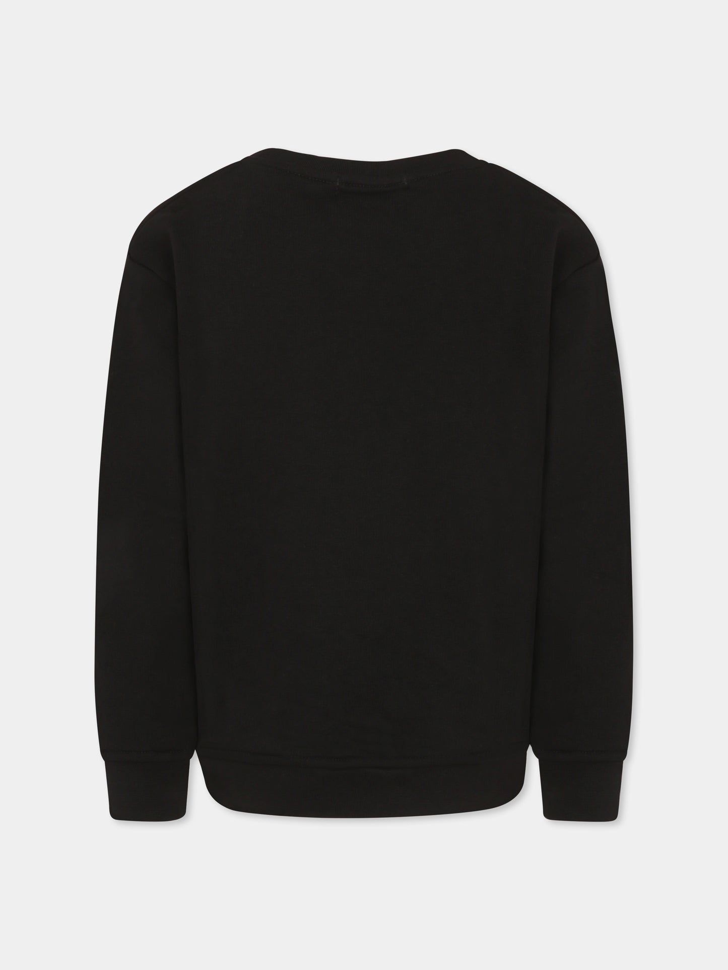 Felpa nera per bambina con logo,Mousse Kids,SKFGGB