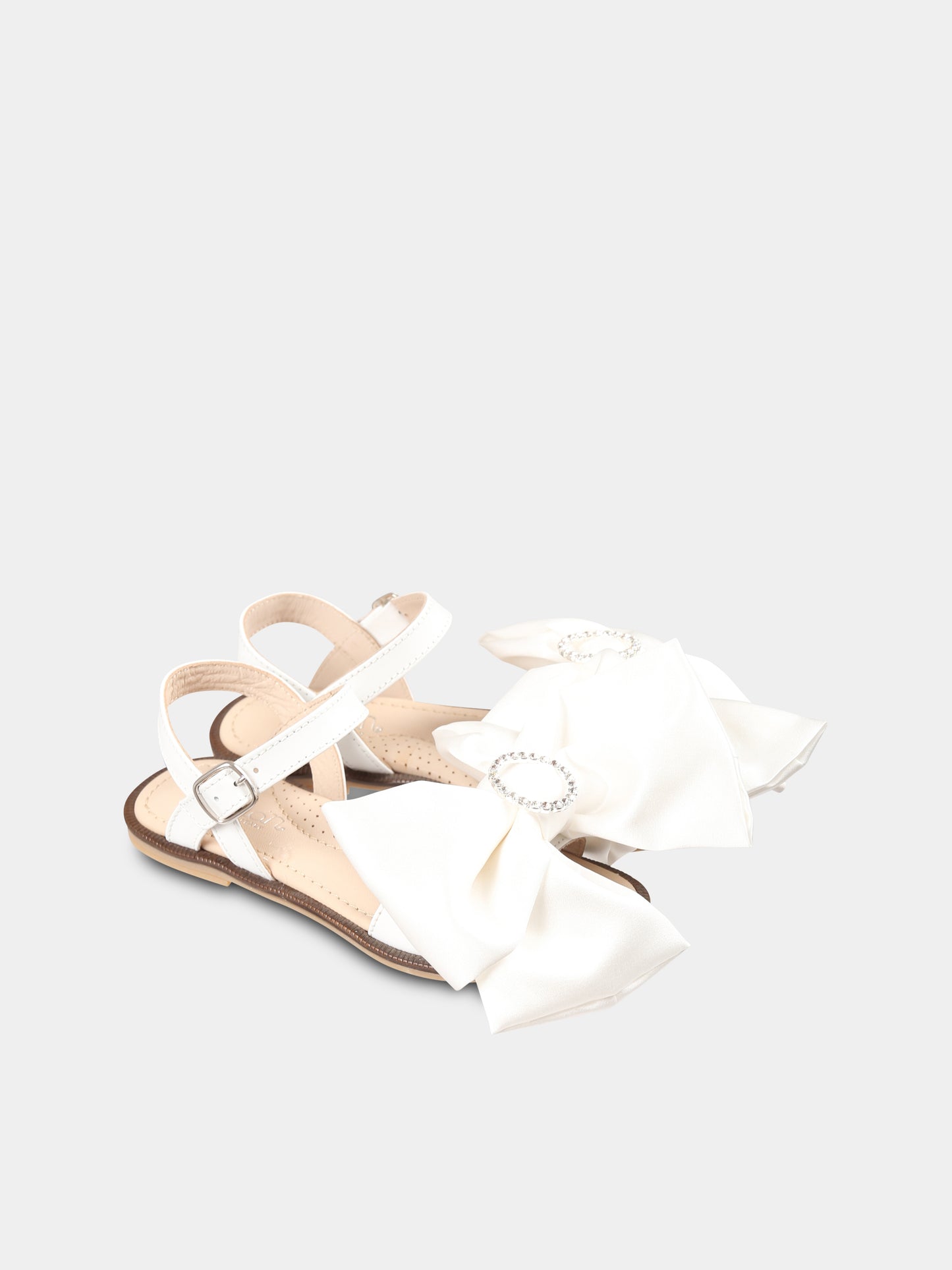 Sandali bianchi per bambina con fiocco,Vivetta Kids,VE2562