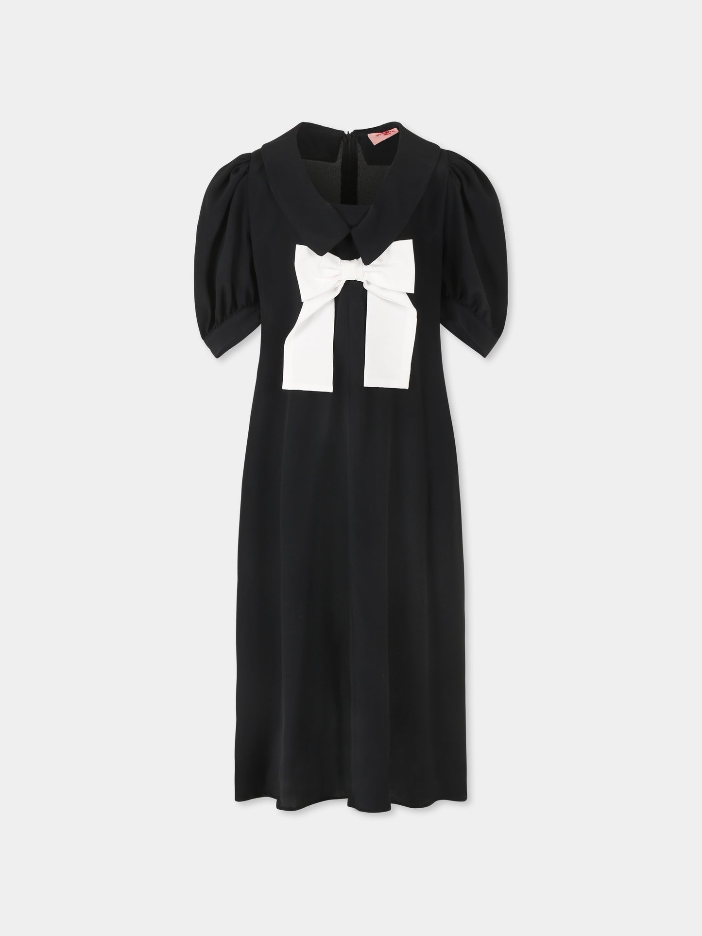 Vestito nero per bambina con fiocco,Vivetta Kids,VE2556