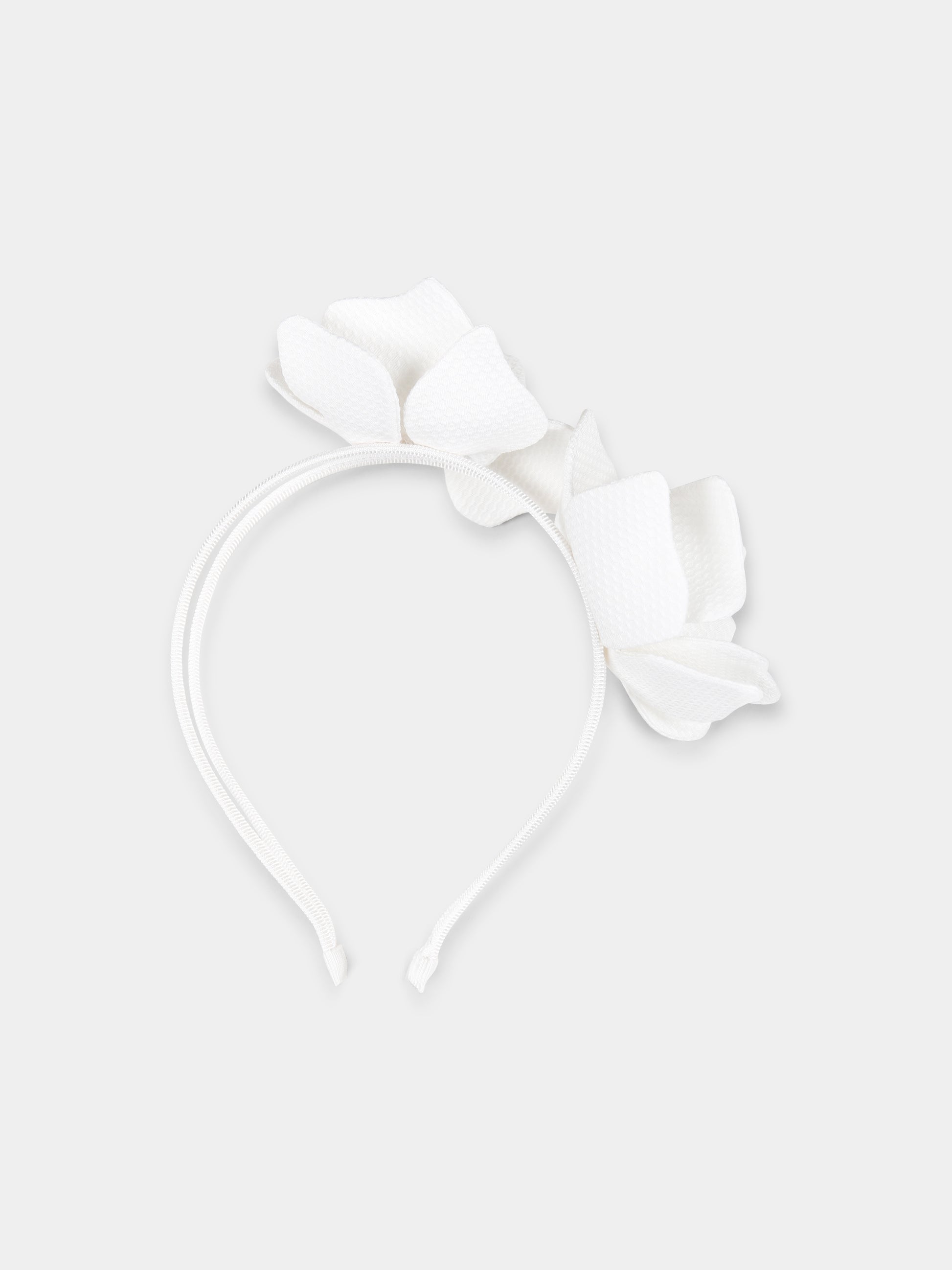 Cerchietto bianco per bambina con fiori,Raffaella,CERCHIETTO PER ABITO PANTELLERIA