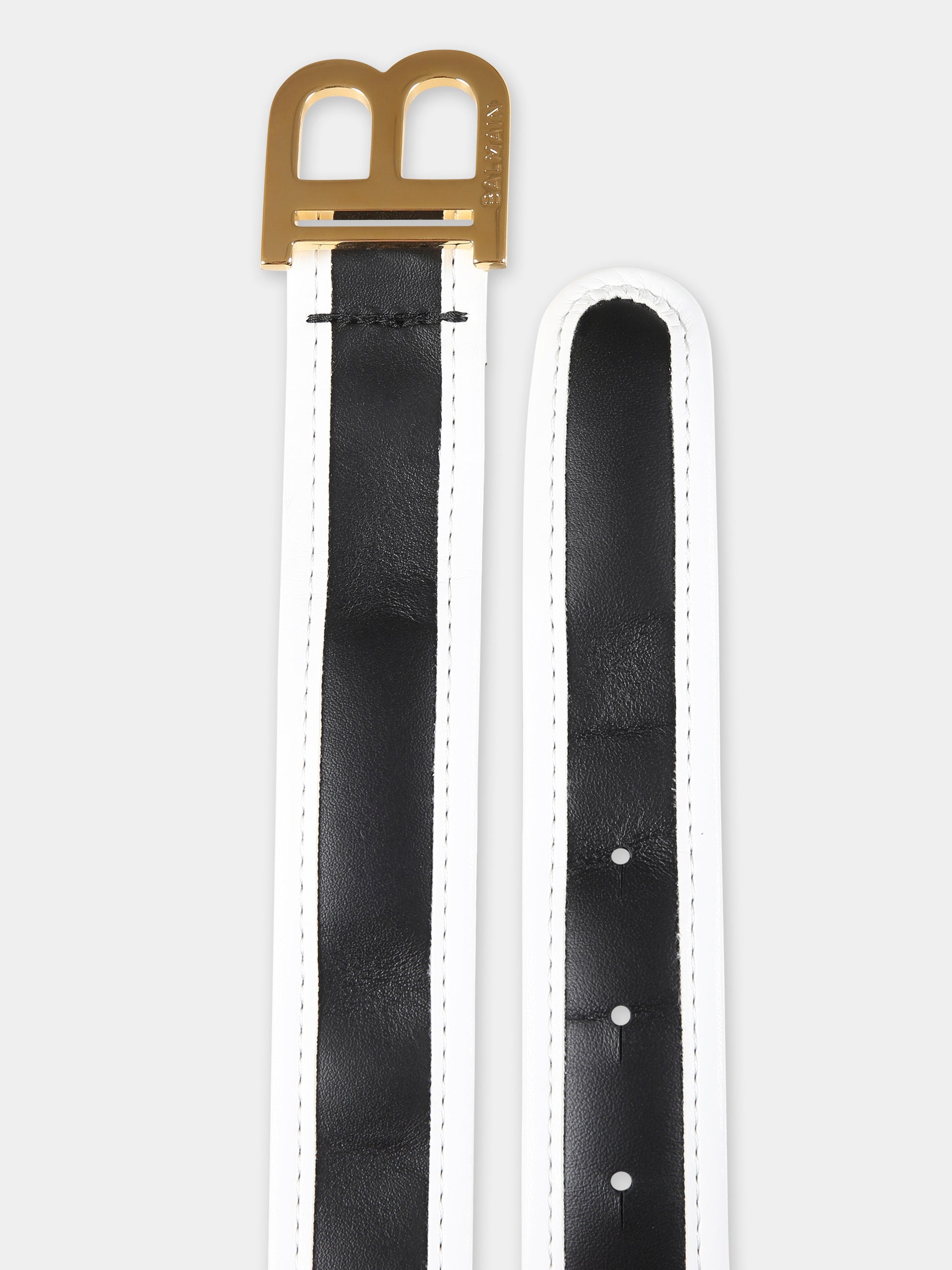 Cintura nera per bambina con logo,Balmain Kids,BT0Q61 Z0847 930BC