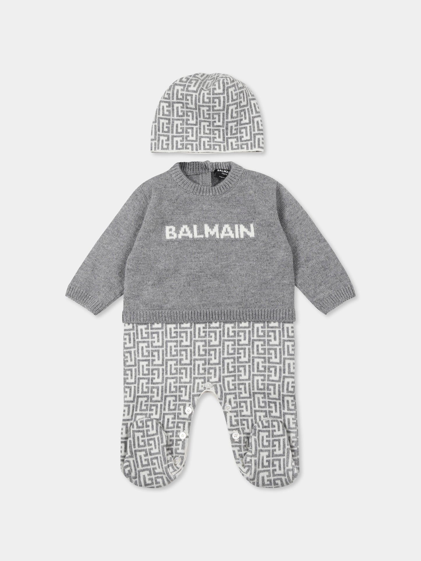 Set tutina grigio per neonati con labirinto Balmain,Balmain Kids,BTB530 W0122 102GR