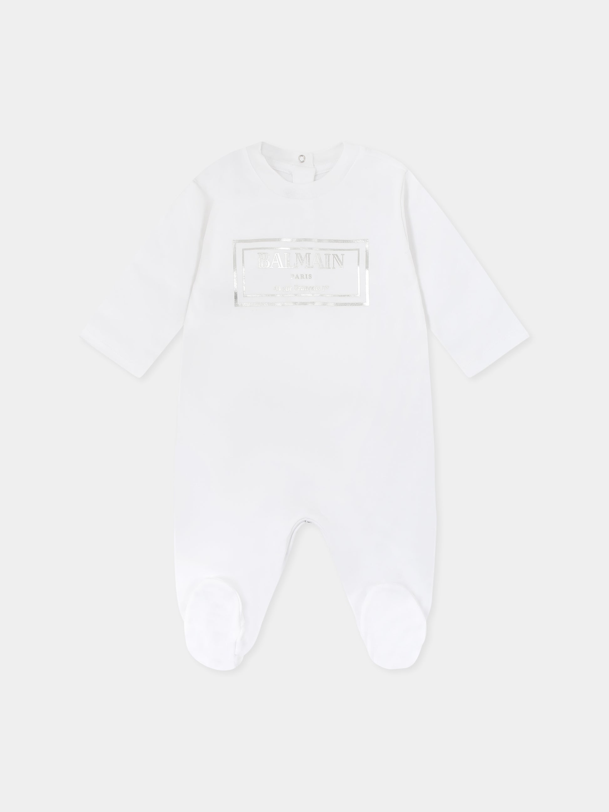 Set tutina bianco per neonati con logo,Balmain Kids,BTB610 Z1763 100AG