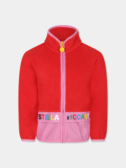 Felpa rossa per bambina con logo,Stella Mccartney Kids,TT4C20 Z0436 412