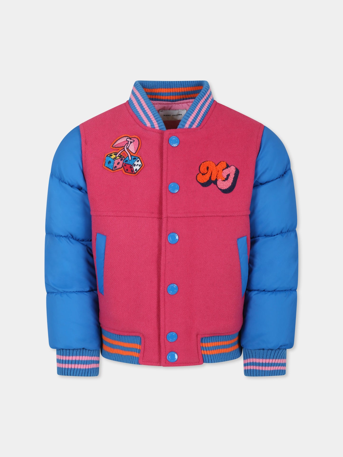 Bomber rosa per bambina con logo,Marc Jacobs,W16155 494