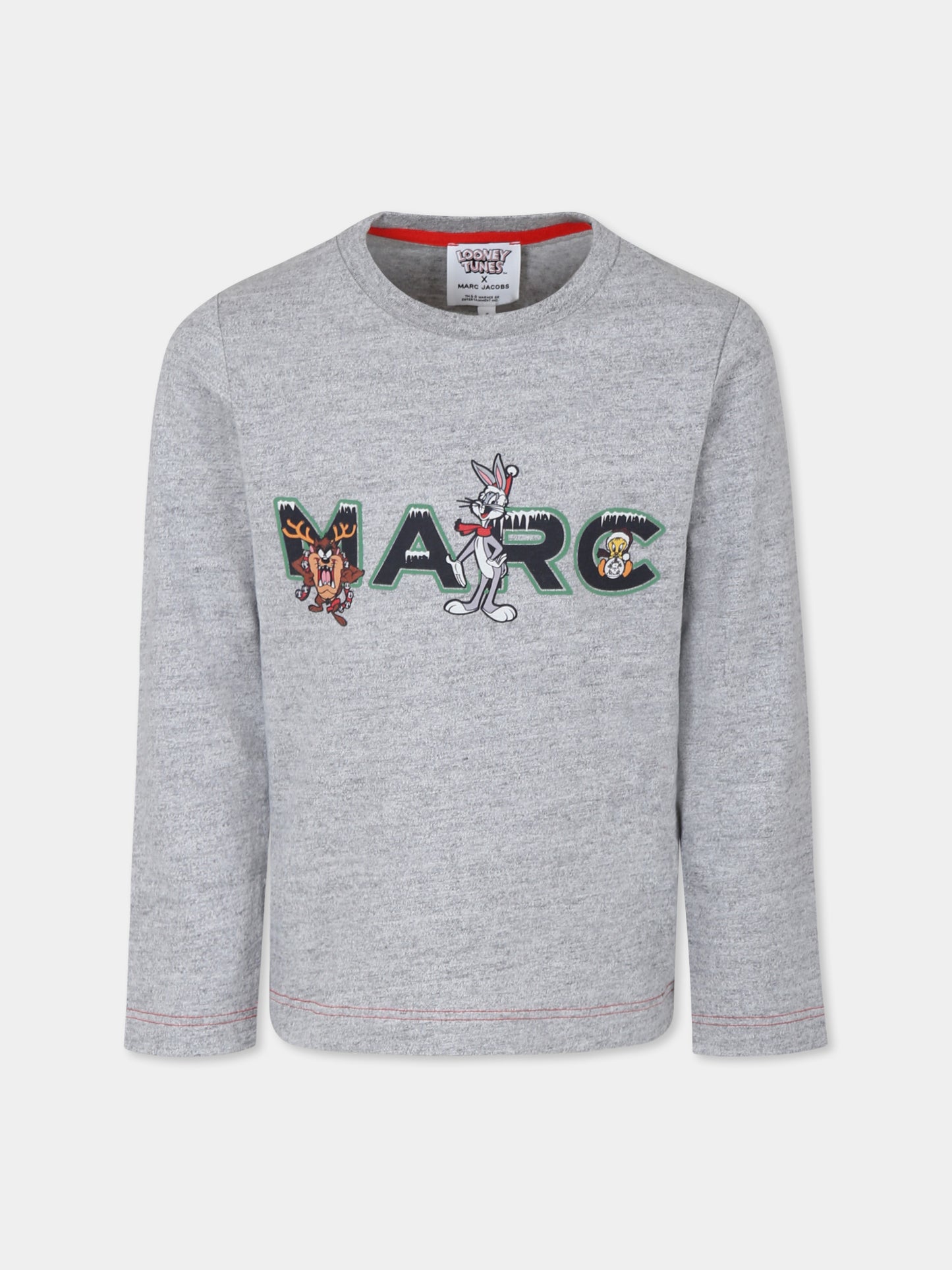 T-shirt grigia per bambino con stampa Looney Tunes,Marc Jacobs,W25610 A35
