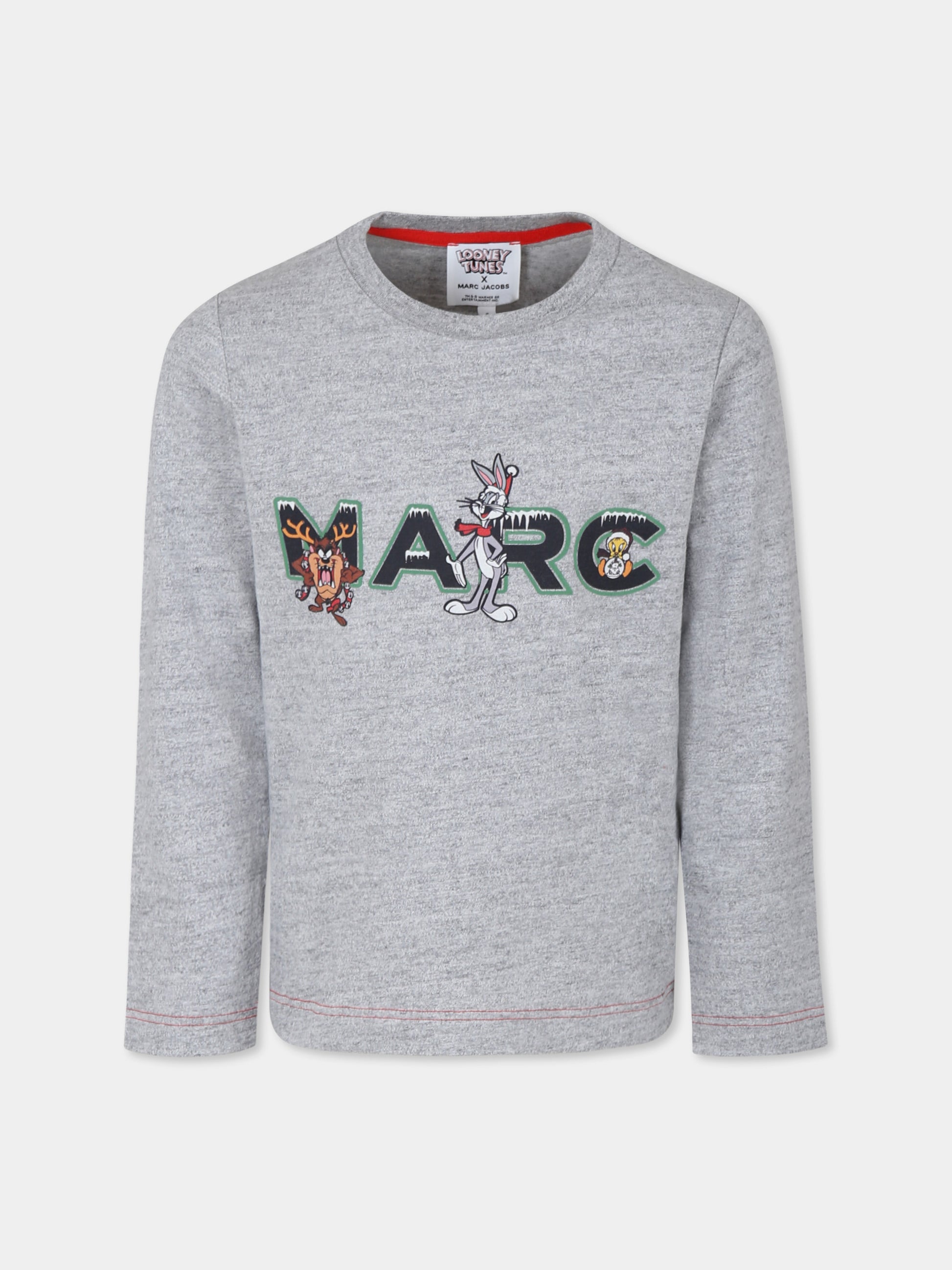 T-shirt grigia per bambino con stampa Looney Tunes,Marc Jacobs,W25610 A35