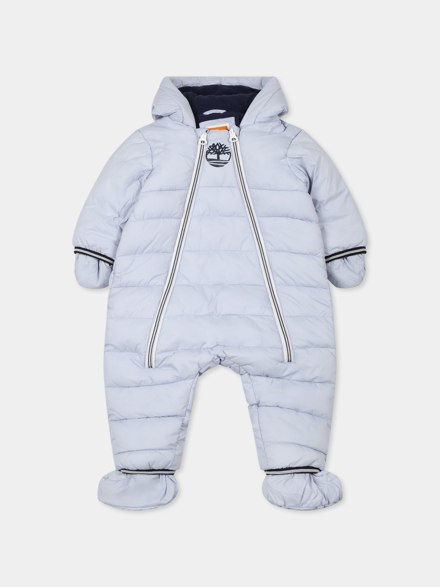 Piumino celeste per neonato con albero,Timberland,T96263 781