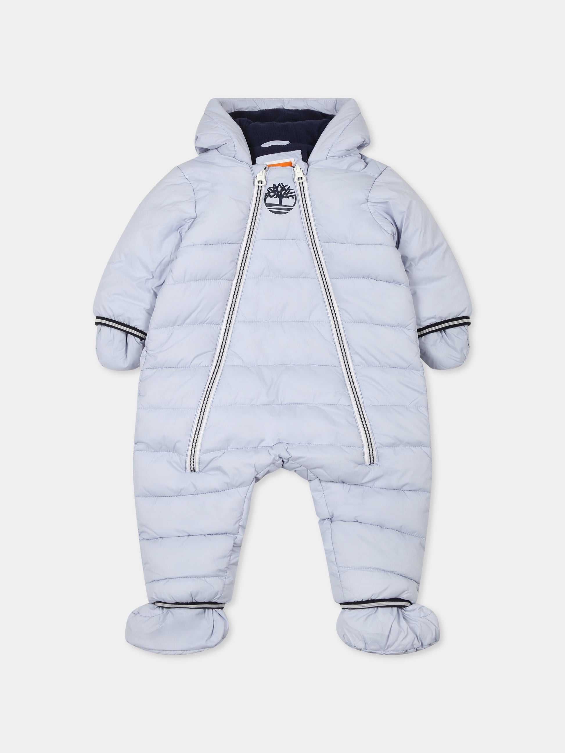 Piumino celeste per neonato con albero,Timberland,T96263 781