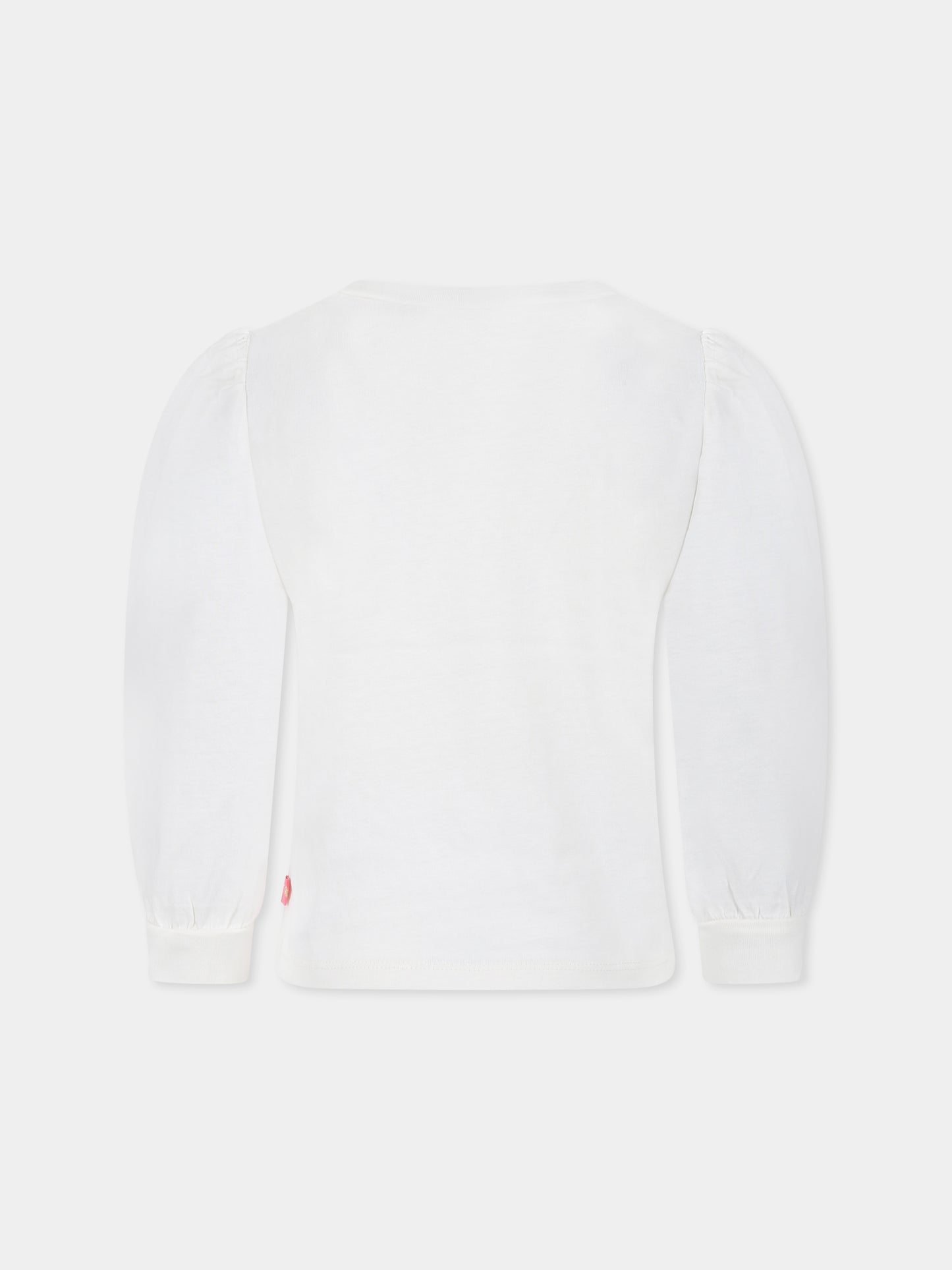 T-shirt avorio per bambina con stampa,Billieblush,U20490 121