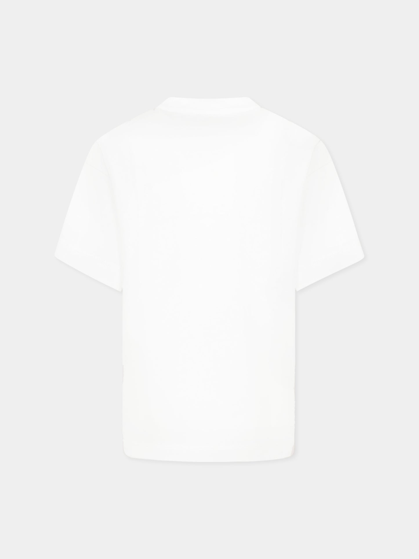 White t-shirt for boy with crest