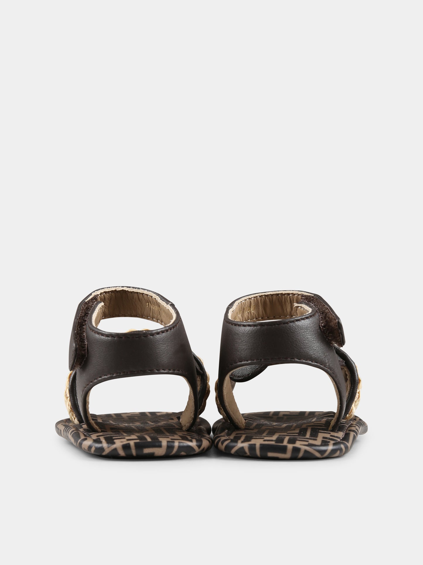 Sandali marroni per neonata con orso,Fendi Kids,BUR103 AU2C F1SV2