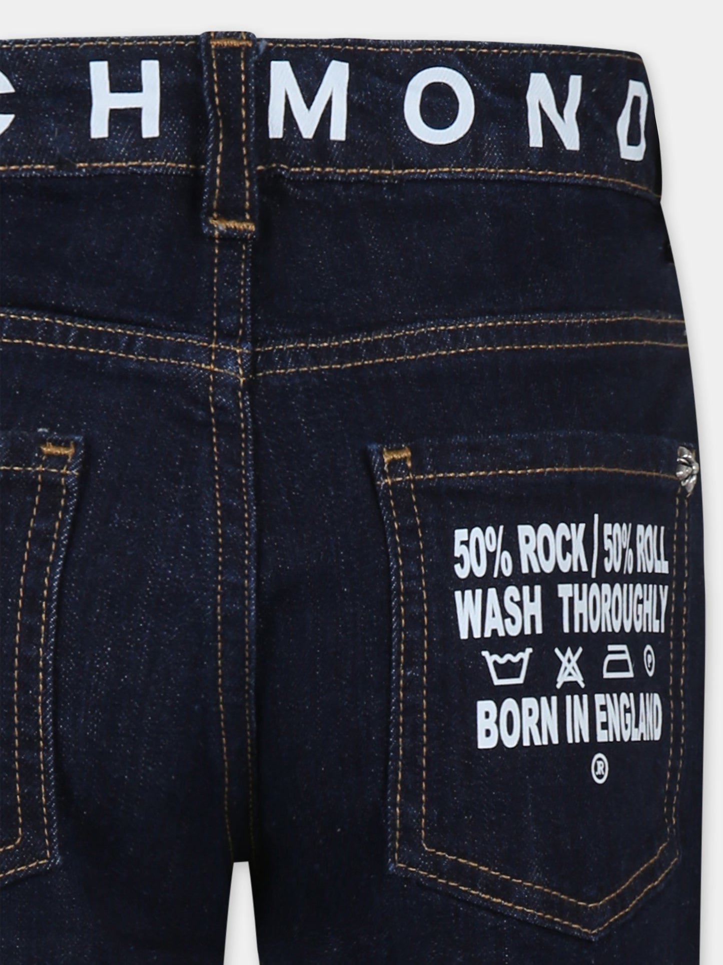 Jeans blu per bambino con logo,Richmond,RBA24093JE DENIM BLUE DARK