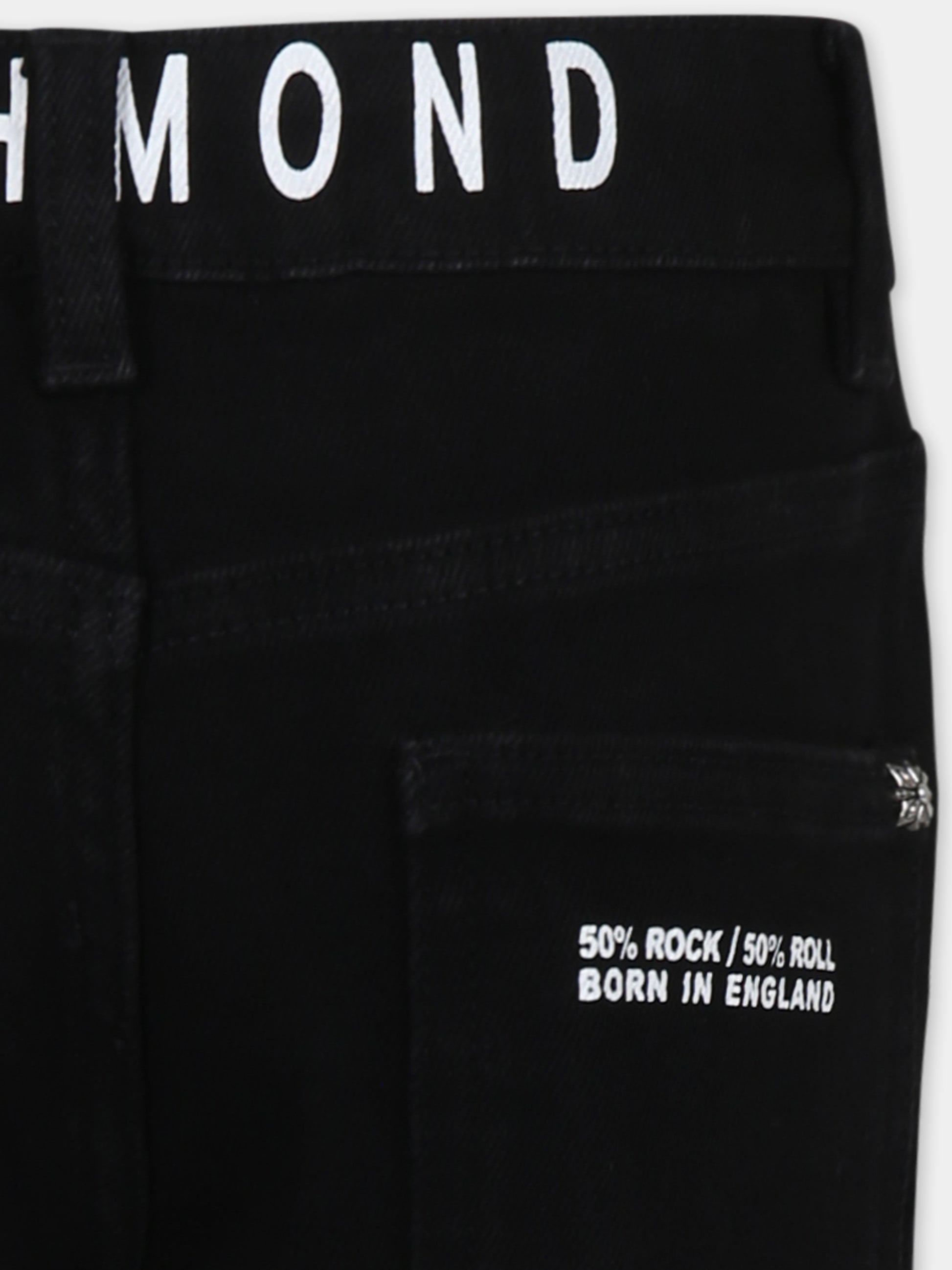 Jeans neri per bambino con logo,Richmond,RBA24157PA BLACK